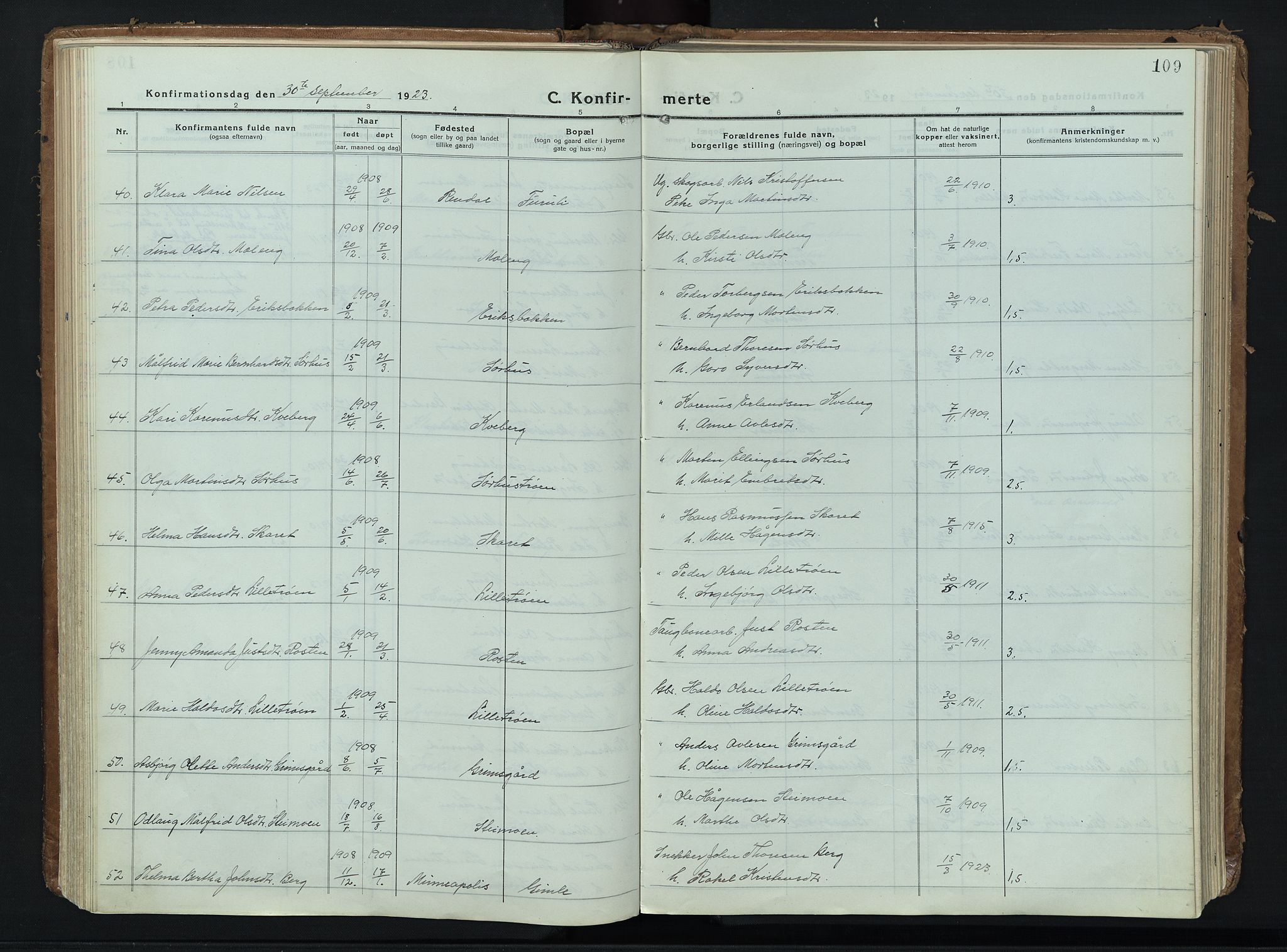 Alvdal prestekontor, AV/SAH-PREST-060/H/Ha/Haa/L0006: Parish register (official) no. 6, 1920-1937, p. 109