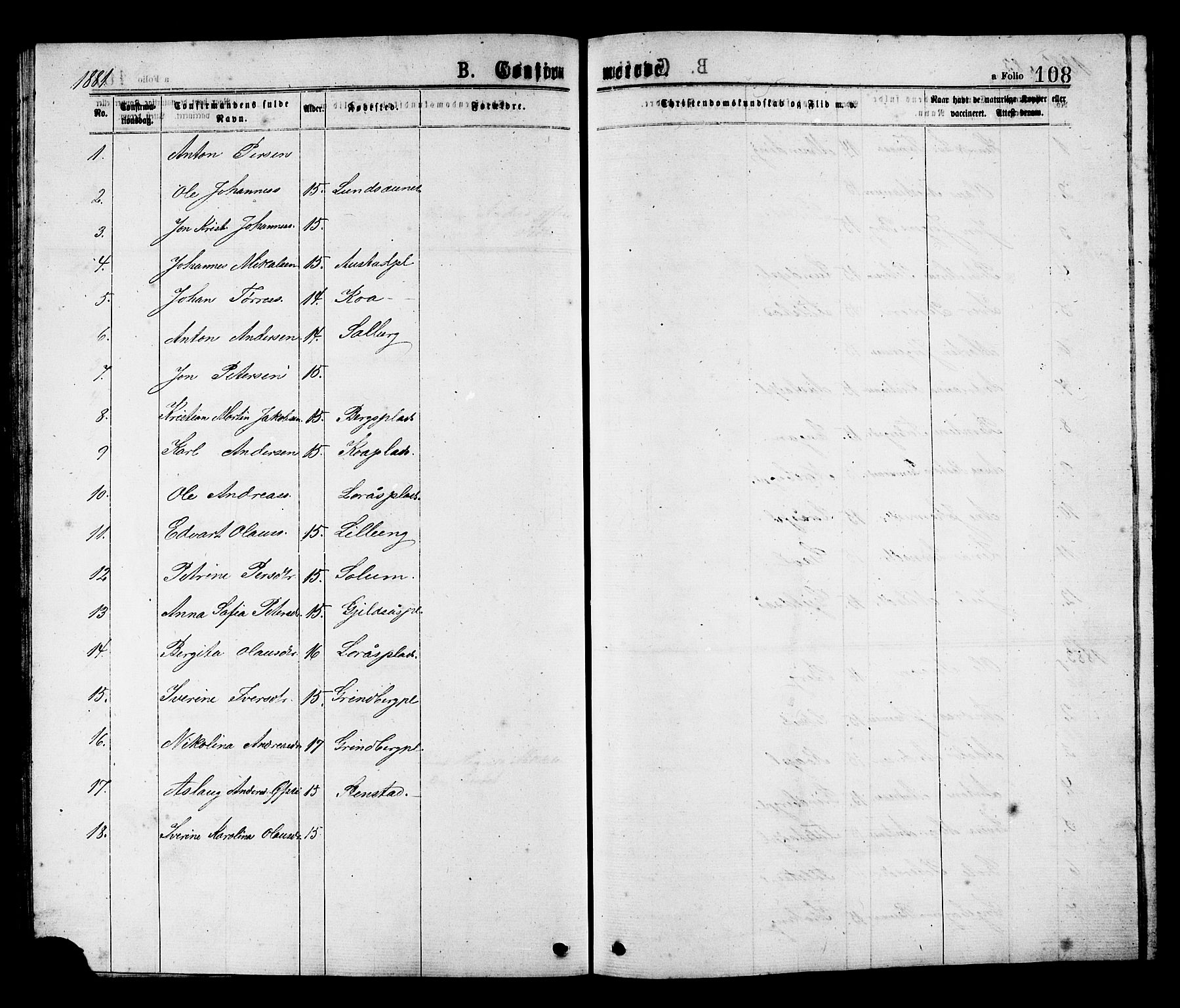 Ministerialprotokoller, klokkerbøker og fødselsregistre - Nord-Trøndelag, AV/SAT-A-1458/731/L0311: Parish register (copy) no. 731C02, 1875-1911, p. 108