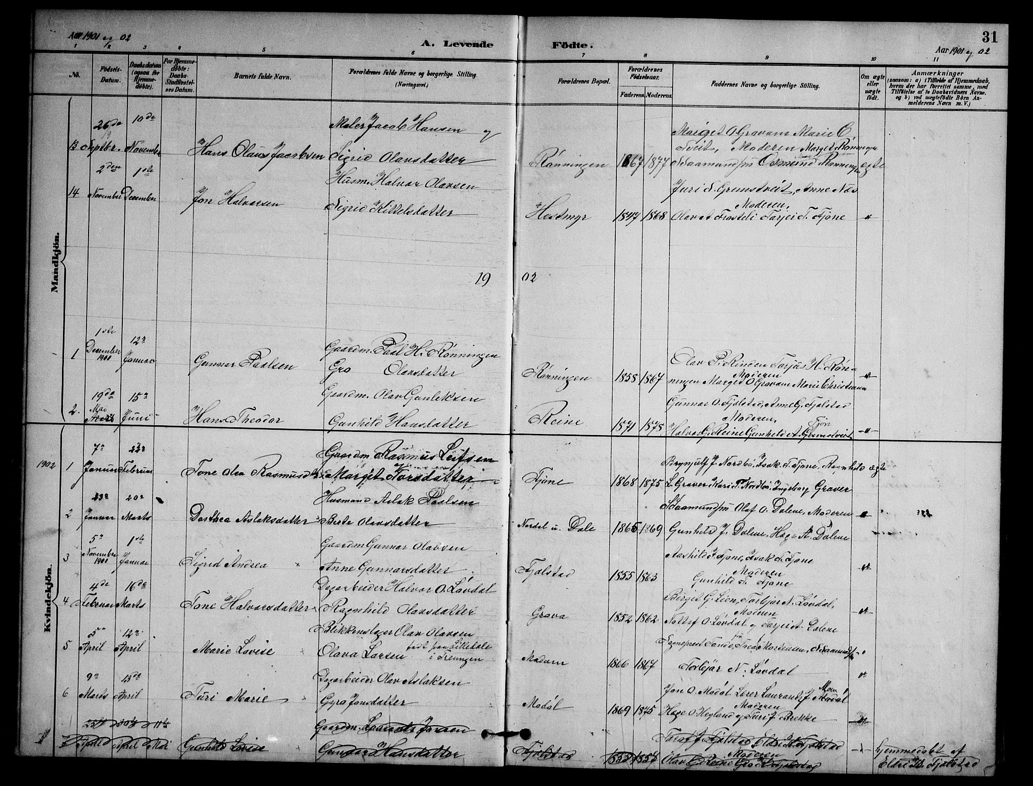 Nissedal kirkebøker, AV/SAKO-A-288/G/Ga/L0003: Parish register (copy) no. I 3, 1887-1911, p. 31
