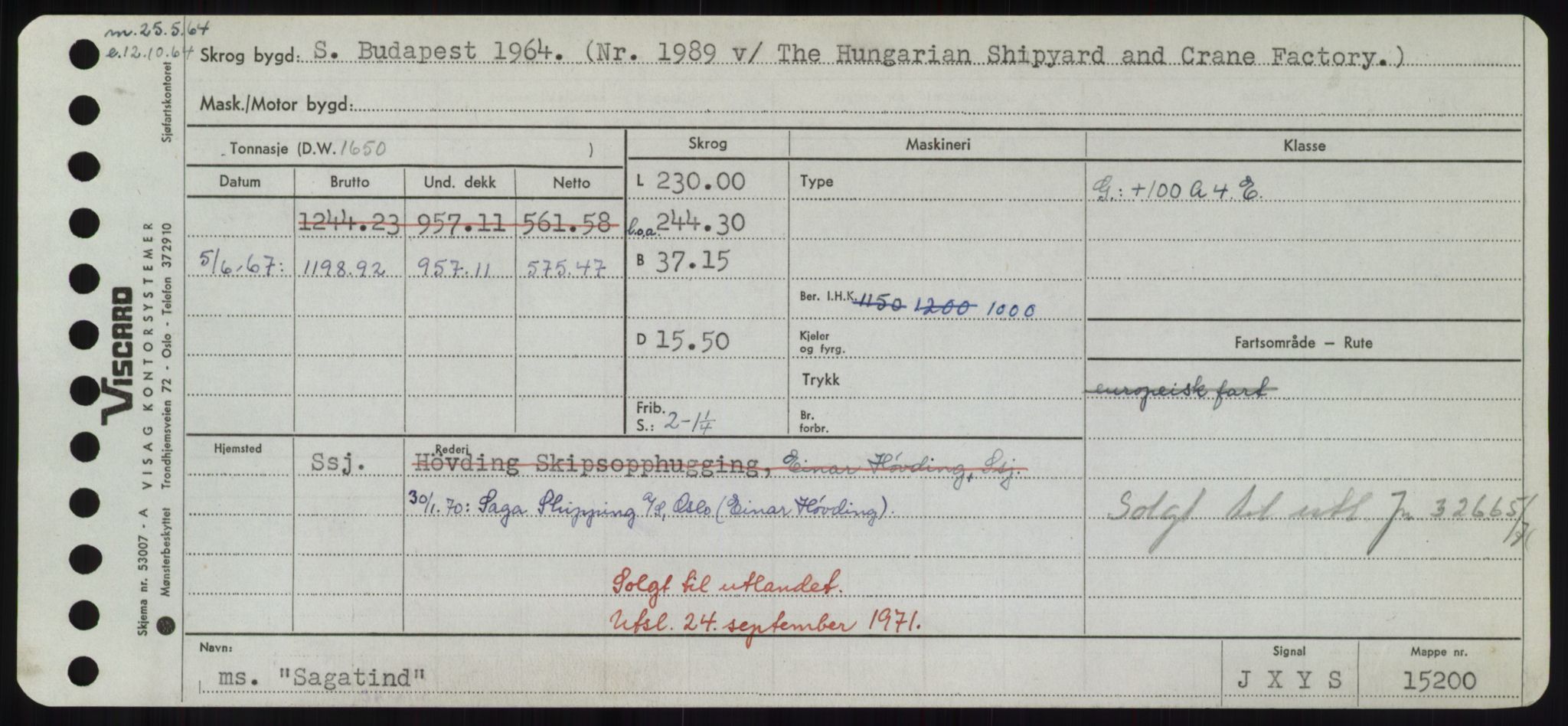 Sjøfartsdirektoratet med forløpere, Skipsmålingen, RA/S-1627/H/Hd/L0031: Fartøy, Rju-Sam, p. 565