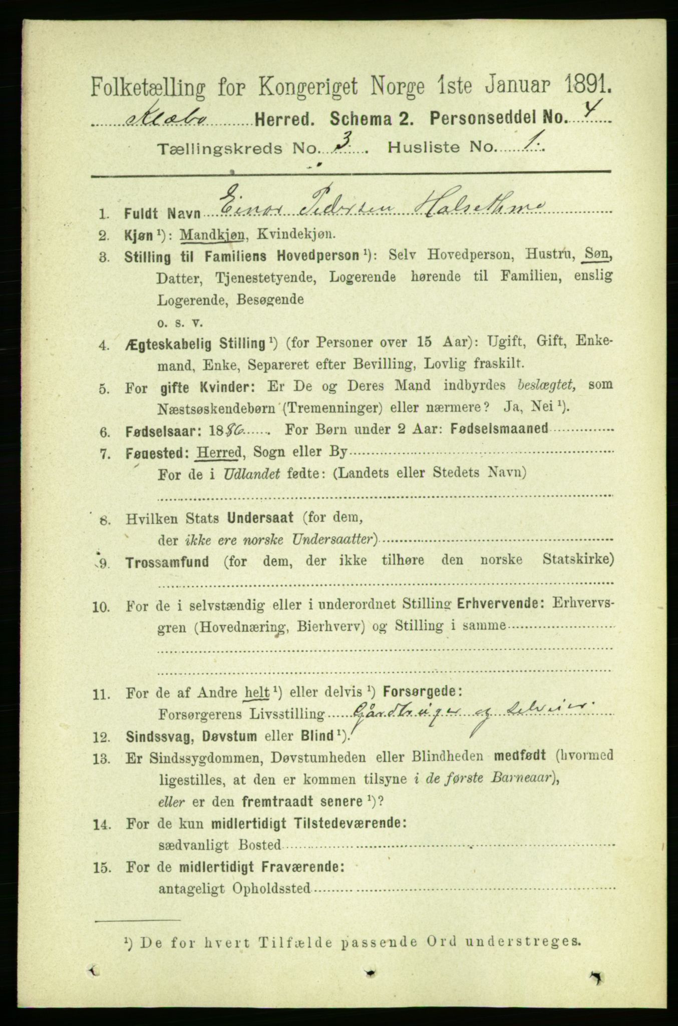 RA, 1891 census for 1662 Klæbu, 1891, p. 385