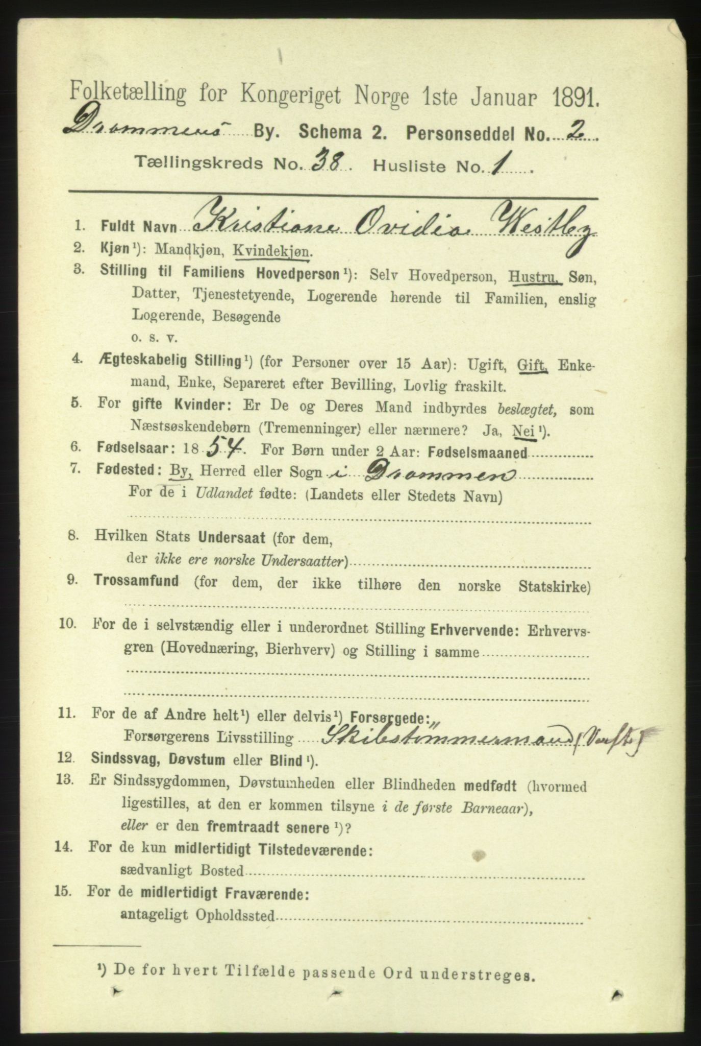 RA, 1891 census for 0602 Drammen, 1891, p. 22937