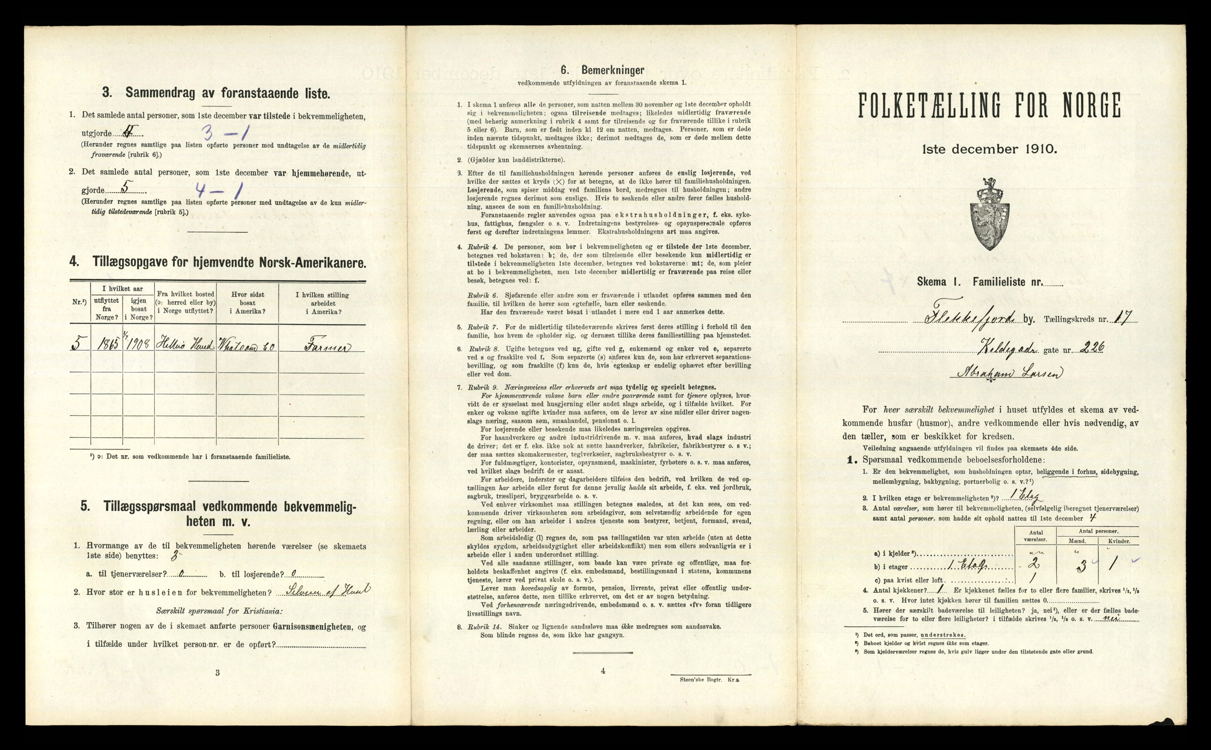 RA, 1910 census for Flekkefjord, 1910, p. 1480