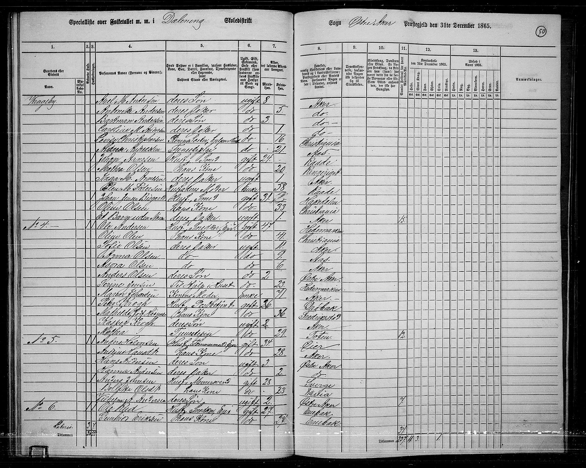 RA, 1865 census for Østre Aker, 1865, p. 47