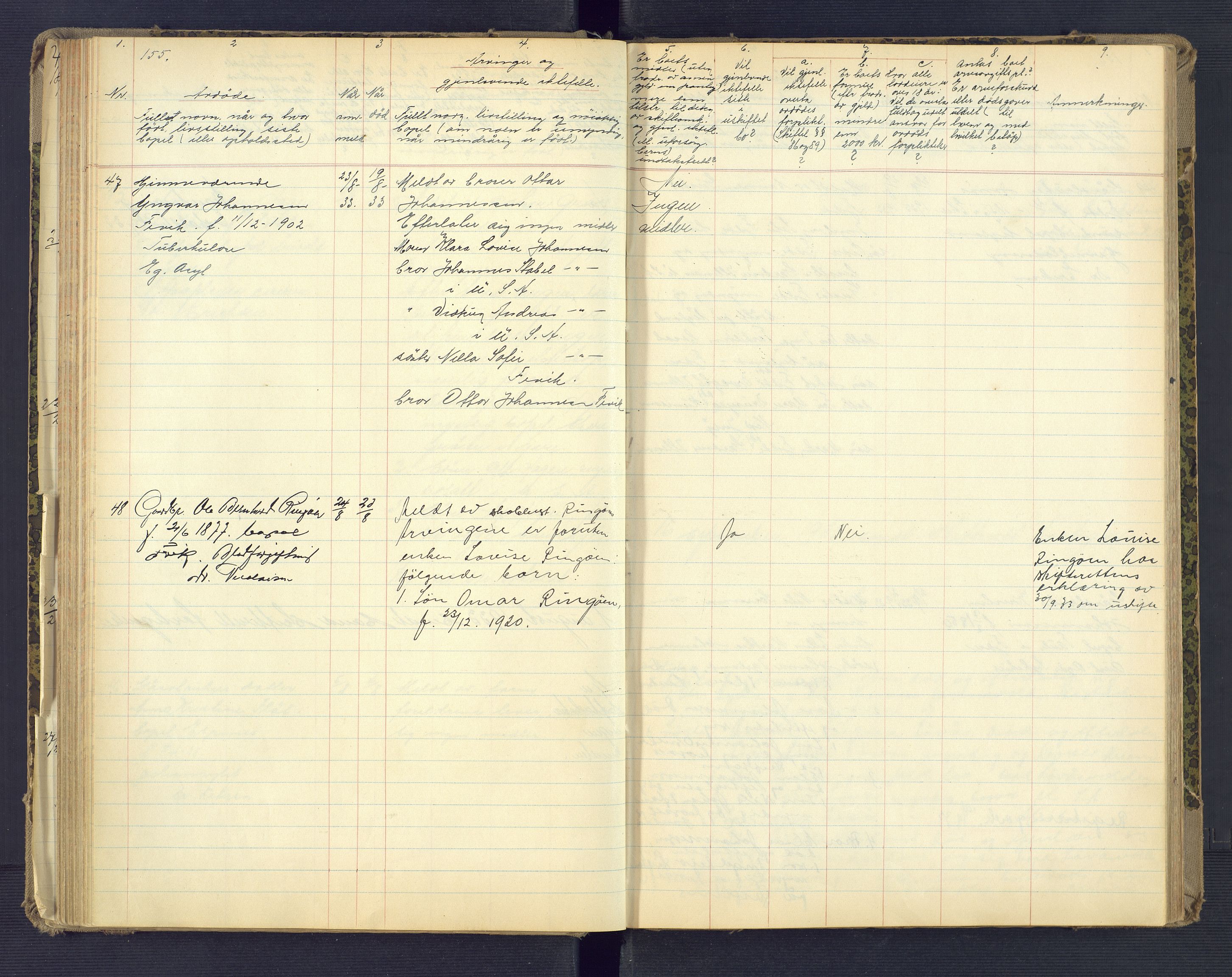 Landvik og Fjære lensmannskontor, AV/SAK-1241-0027/F/Fe/L0003: Anmeldte dødsfall nr 32, 1926-1935, p. 155