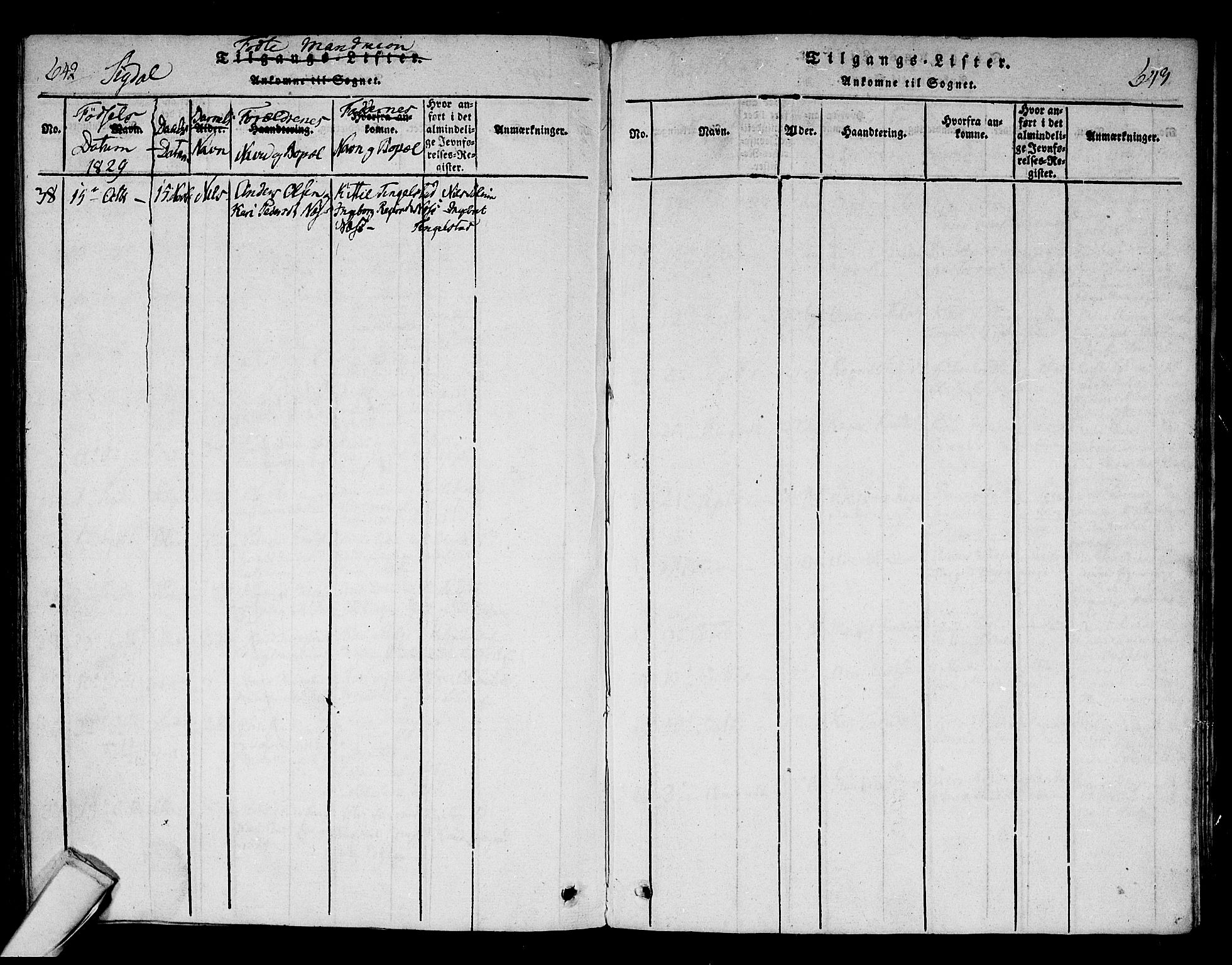 Sigdal kirkebøker, SAKO/A-245/F/Fa/L0005: Parish register (official) no. I 5 /1, 1815-1829, p. 642-643