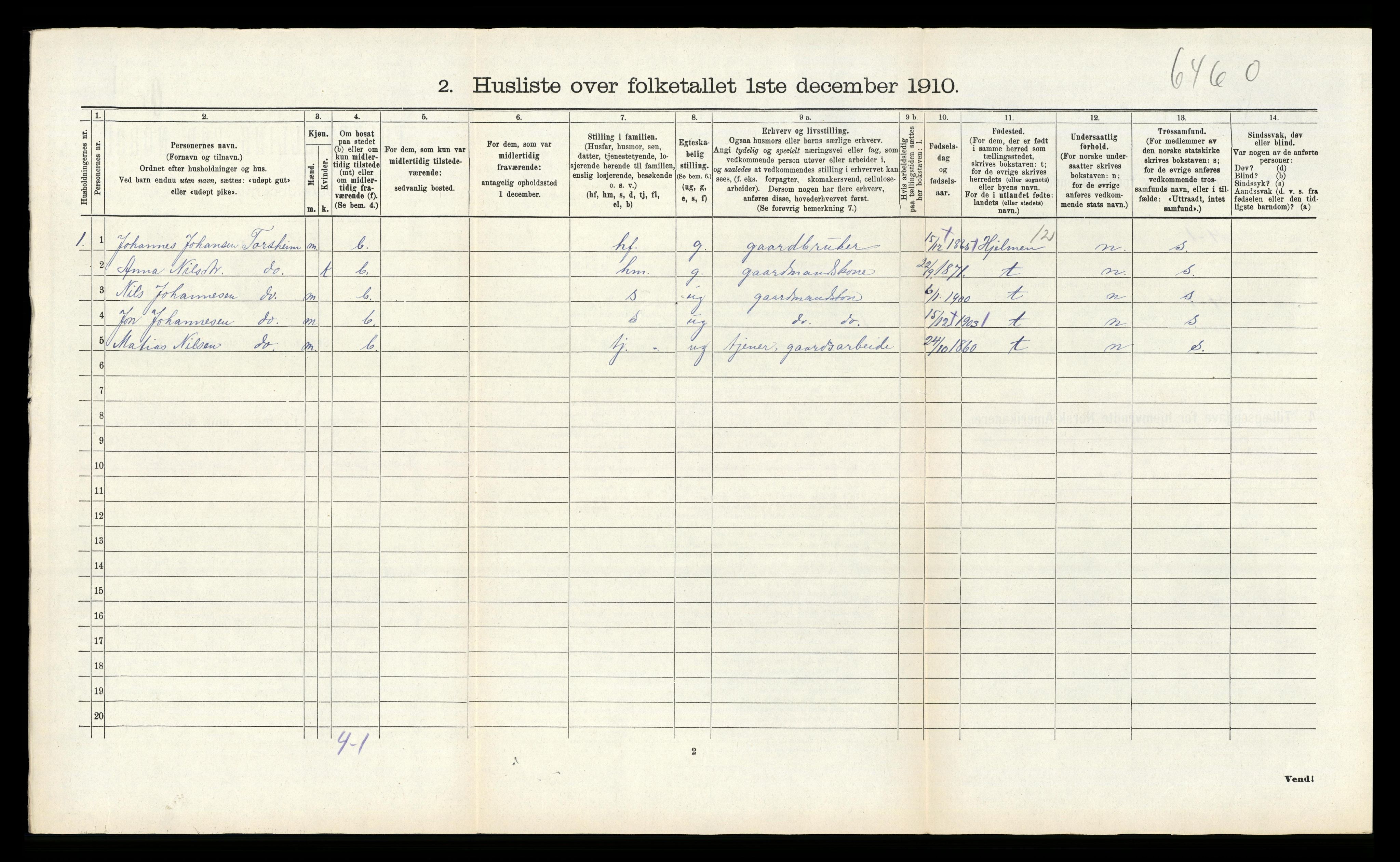 RA, 1910 census for Alversund, 1910, p. 1093