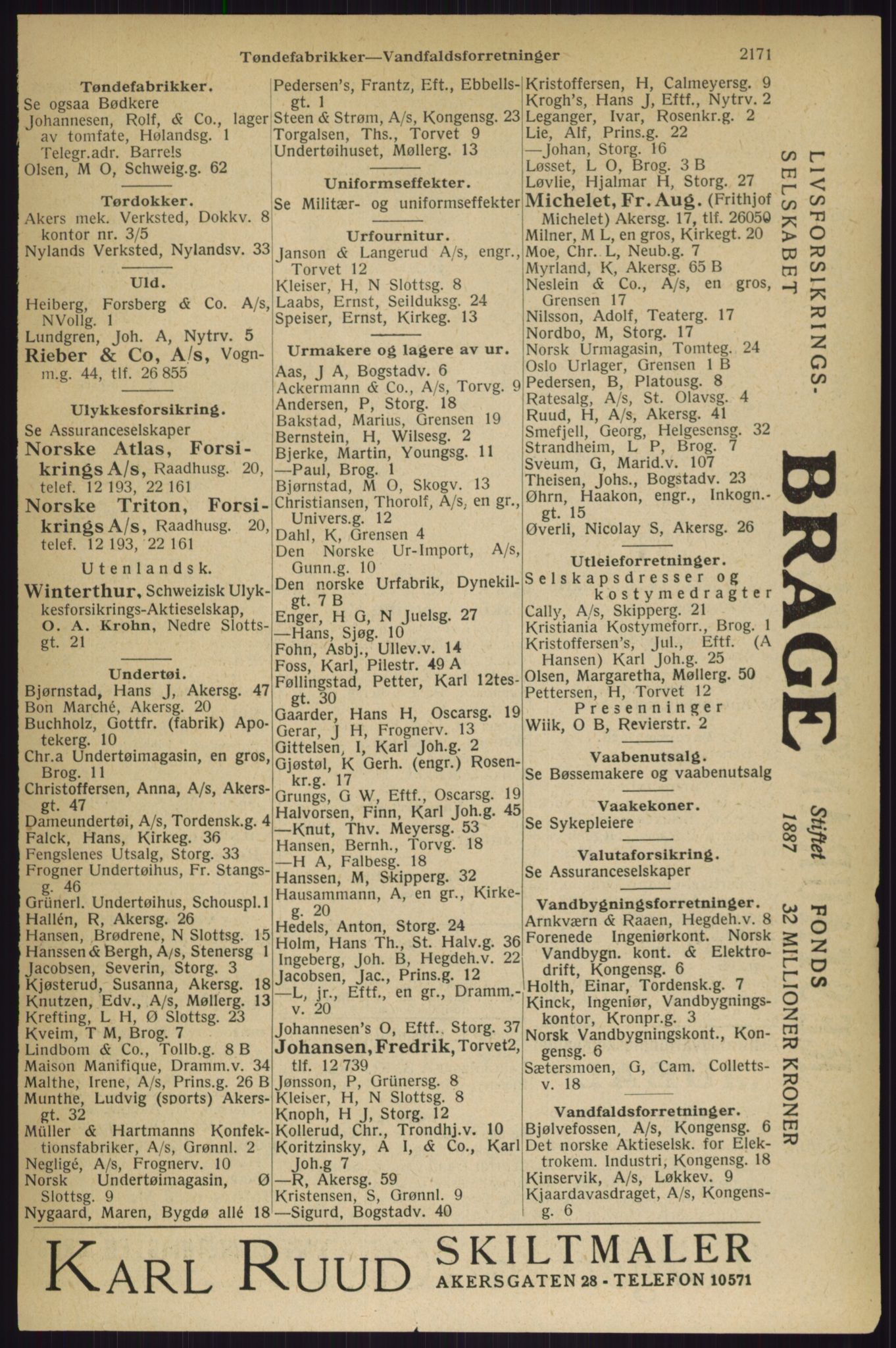 Kristiania/Oslo adressebok, PUBL/-, 1927, p. 2171