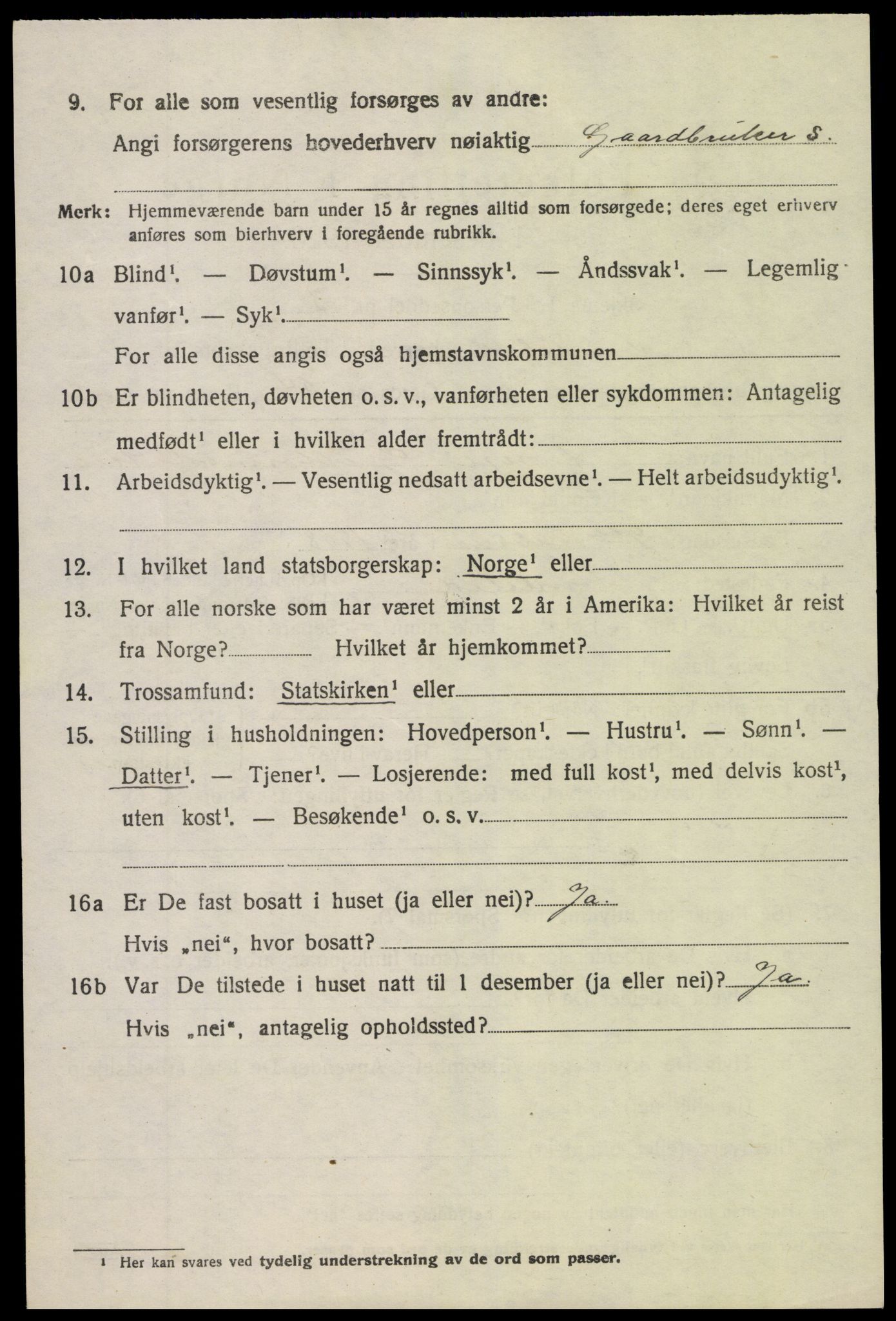 SAK, 1920 census for Søndeled, 1920, p. 4952