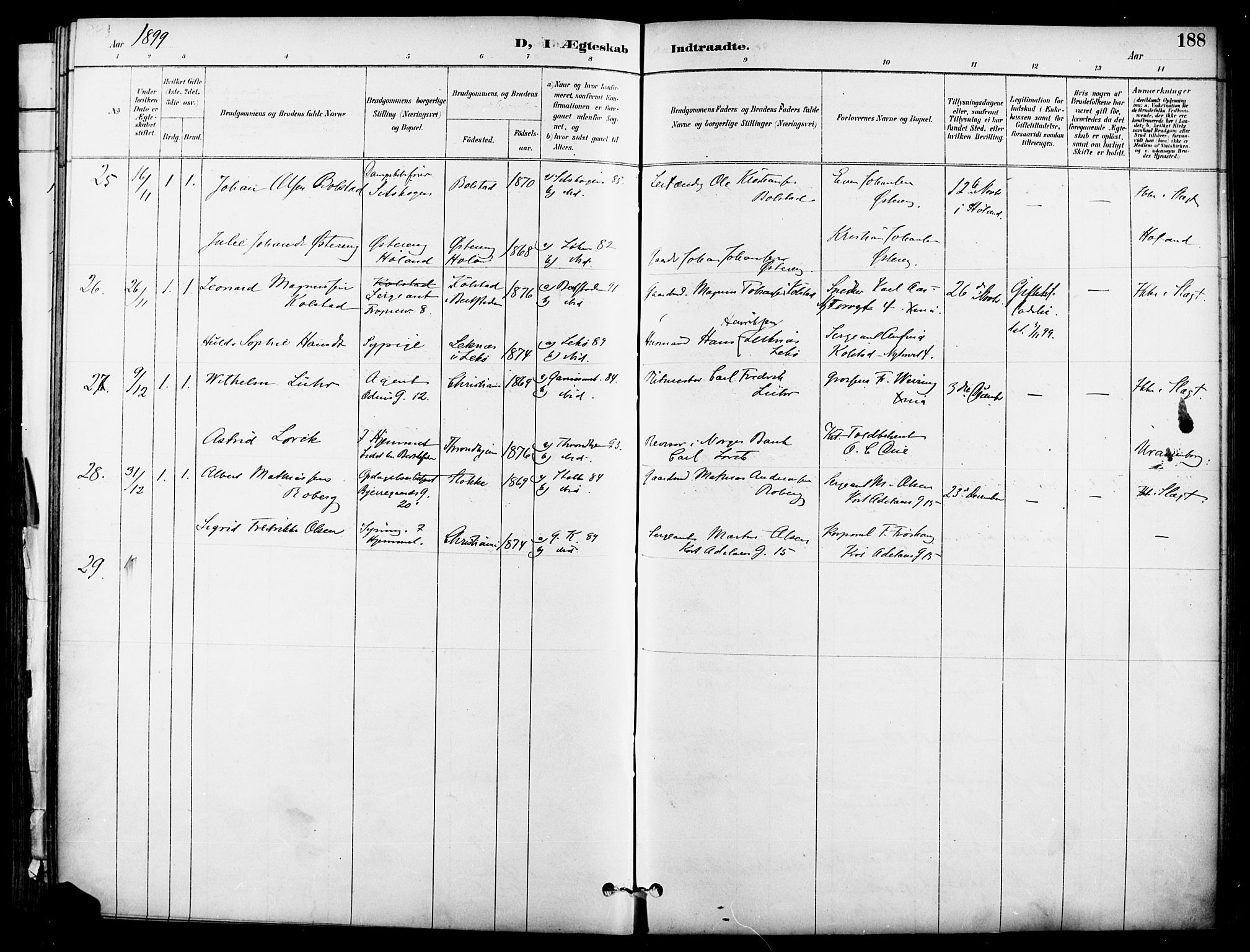 Garnisonsmenigheten Kirkebøker, SAO/A-10846/F/Fa/L0013: Parish register (official) no. 13, 1894-1904, p. 188