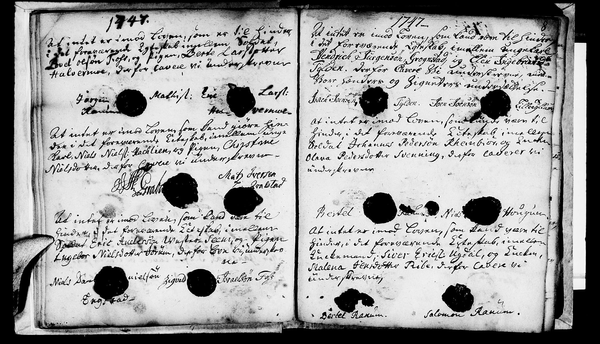 Ministerialprotokoller, klokkerbøker og fødselsregistre - Nord-Trøndelag, SAT/A-1458/764/L0541: Parish register (official) no. 764A01, 1745-1758, p. 8