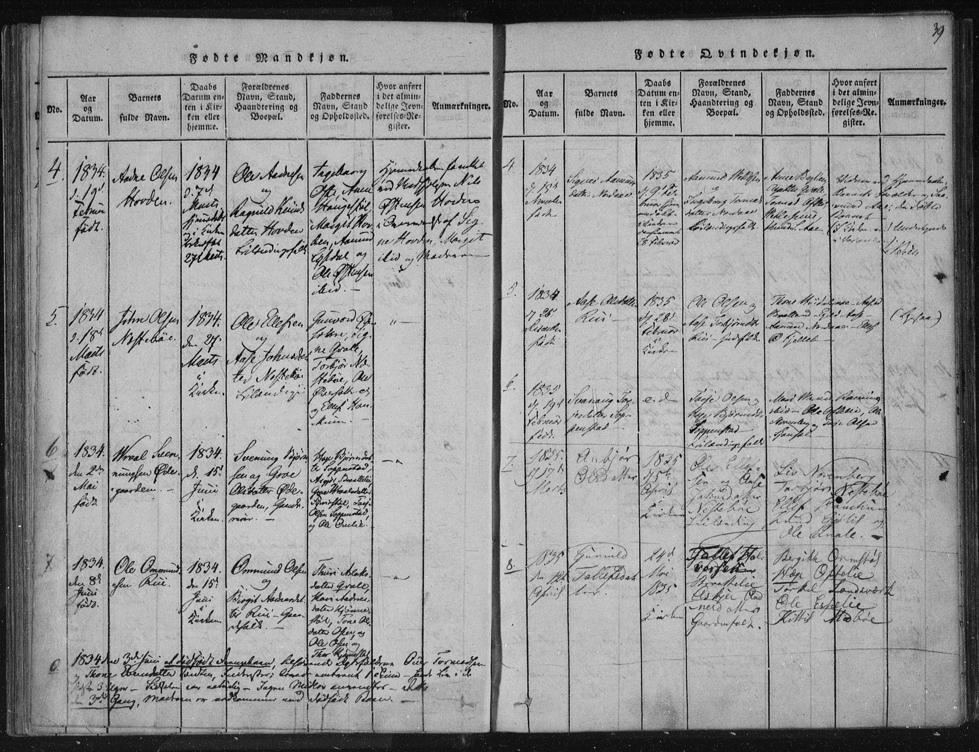 Lårdal kirkebøker, AV/SAKO-A-284/F/Fc/L0001: Parish register (official) no. III 1, 1815-1860, p. 39