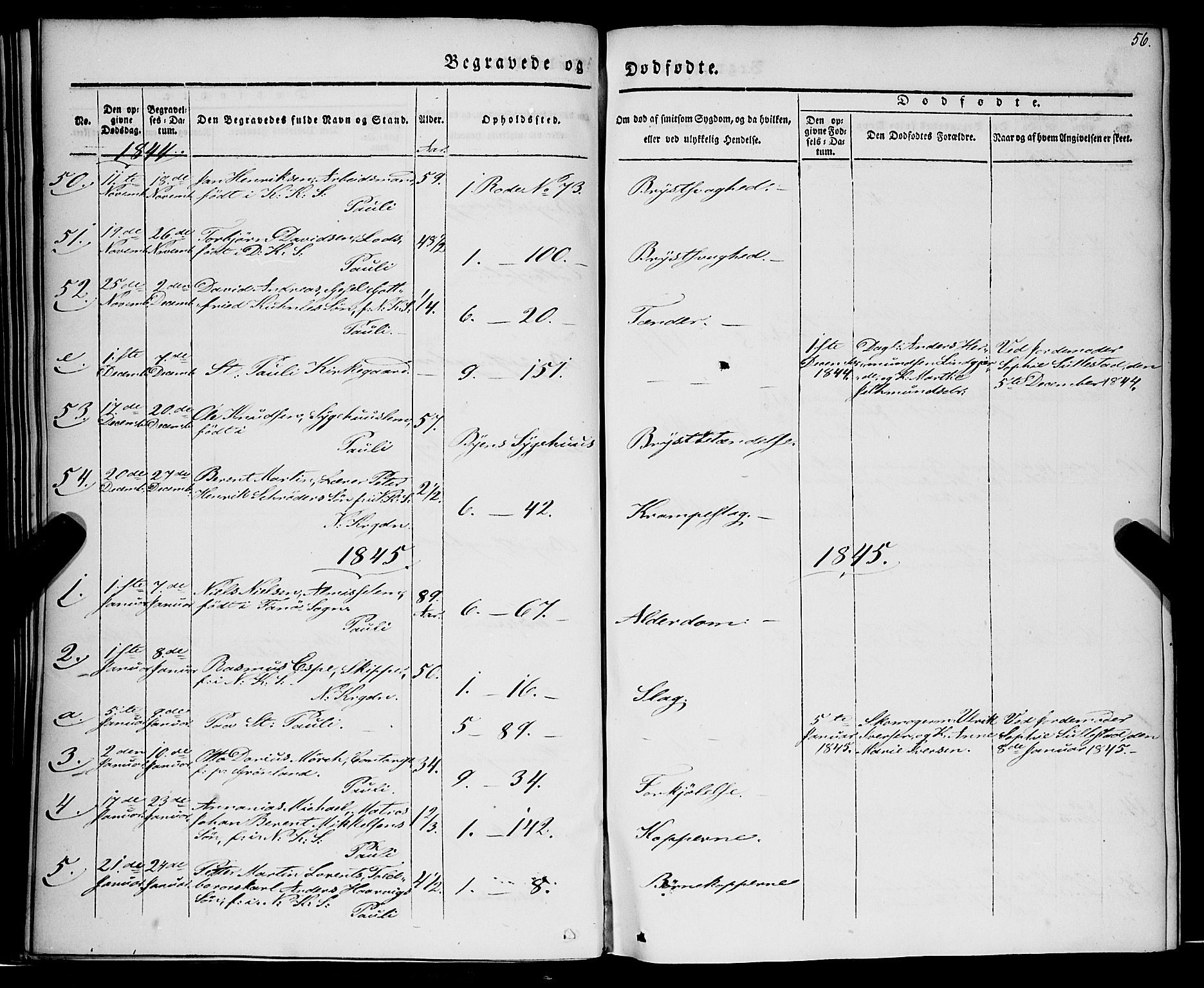 Nykirken Sokneprestembete, SAB/A-77101/H/Haa/L0041: Parish register (official) no. E 1, 1833-1850, p. 56