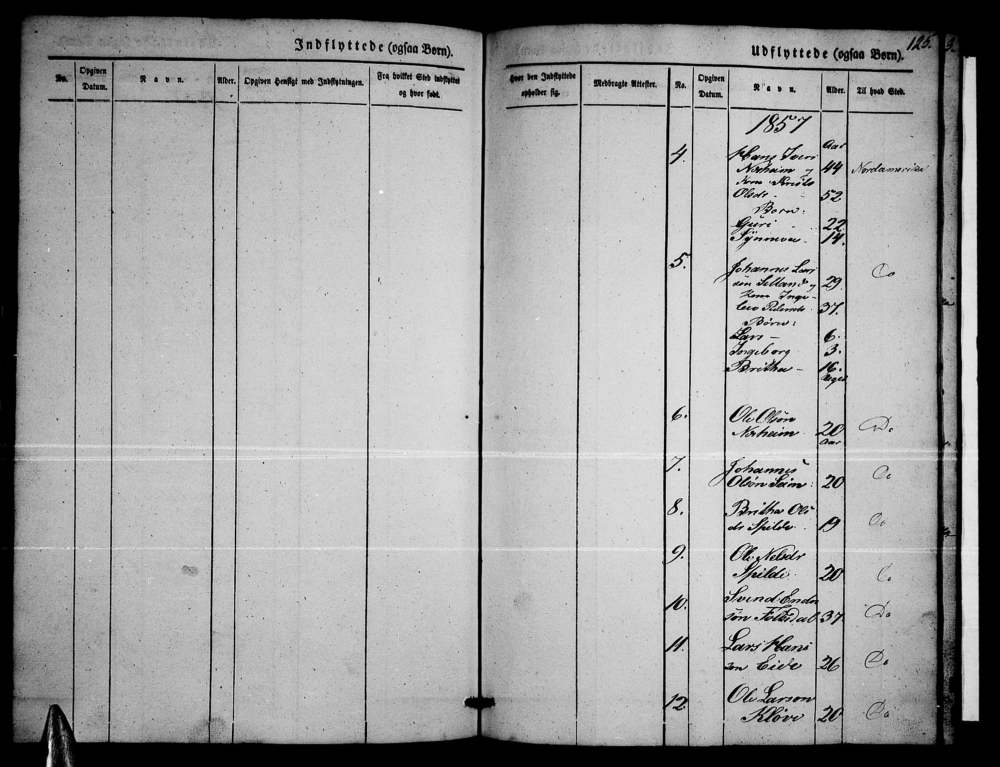 Ulvik sokneprestembete, SAB/A-78801/H/Hab: Parish register (copy) no. B 1, 1855-1868, p. 125