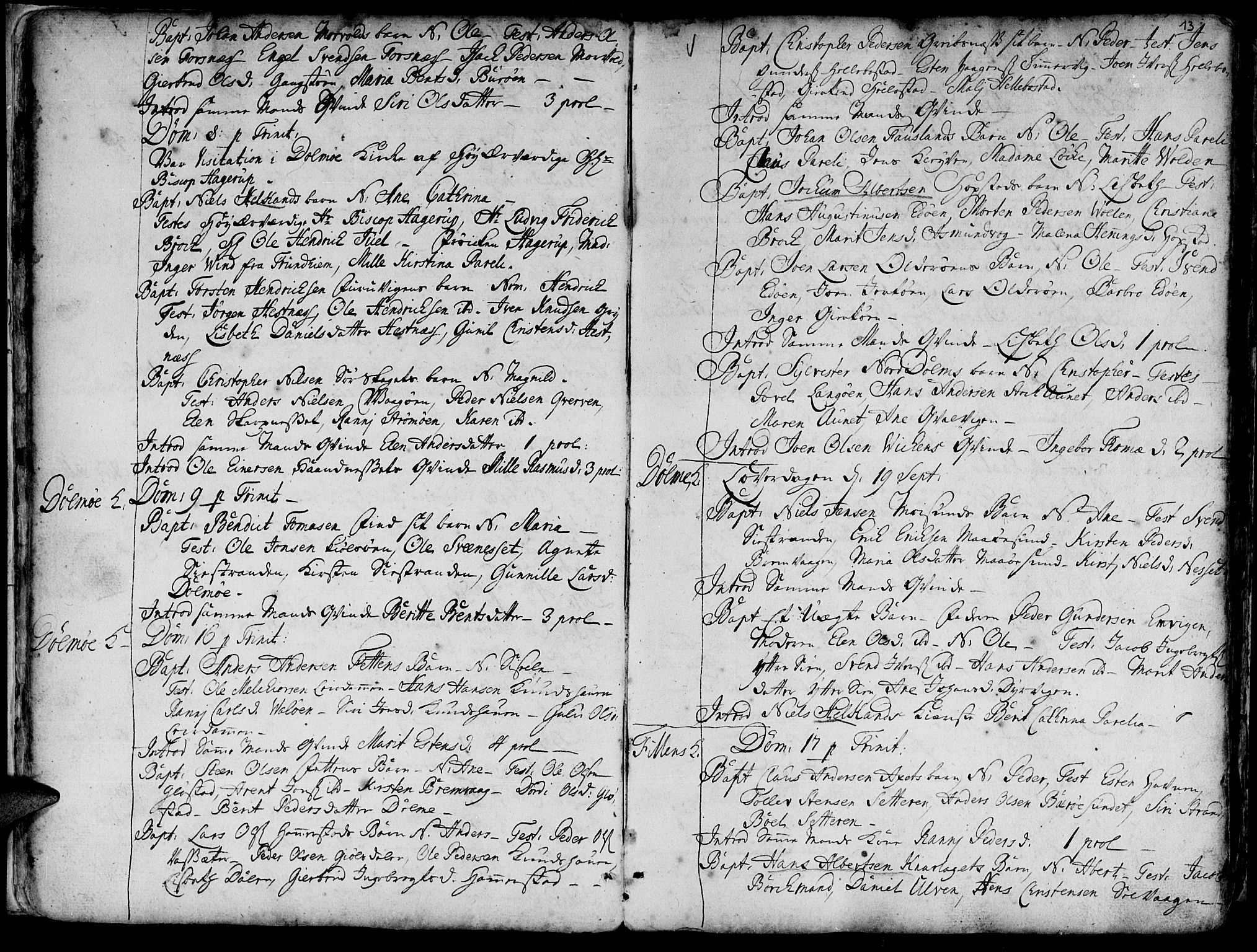 Ministerialprotokoller, klokkerbøker og fødselsregistre - Sør-Trøndelag, SAT/A-1456/634/L0525: Parish register (official) no. 634A01, 1736-1775, p. 13