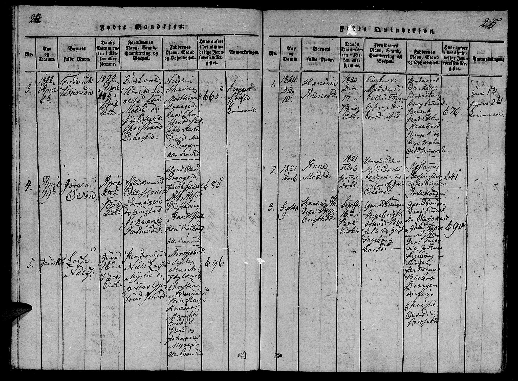 Ministerialprotokoller, klokkerbøker og fødselsregistre - Møre og Romsdal, SAT/A-1454/566/L0763: Parish register (official) no. 566A03 /1, 1817-1829, p. 24-25