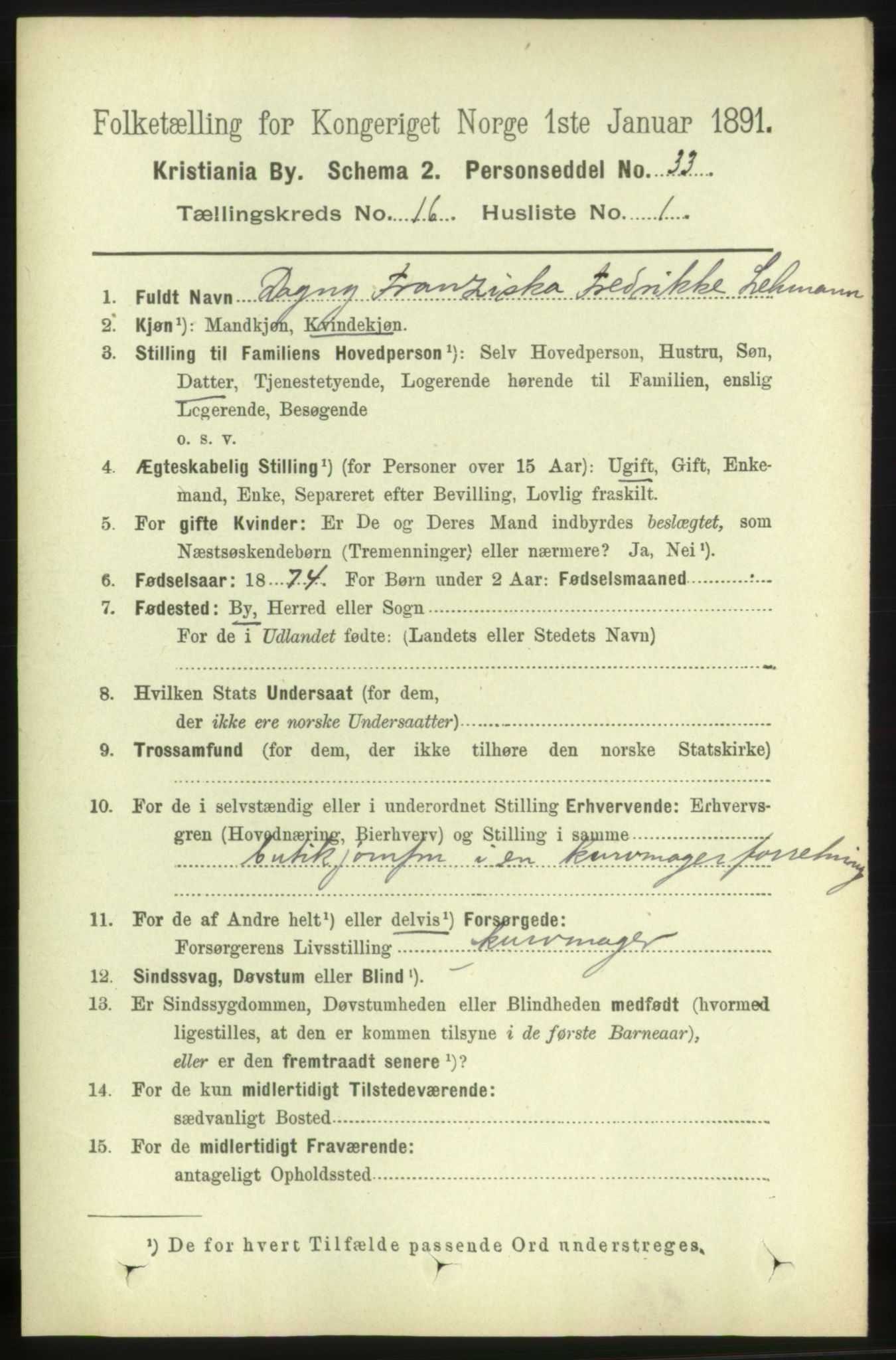 RA, 1891 census for 0301 Kristiania, 1891, p. 7132