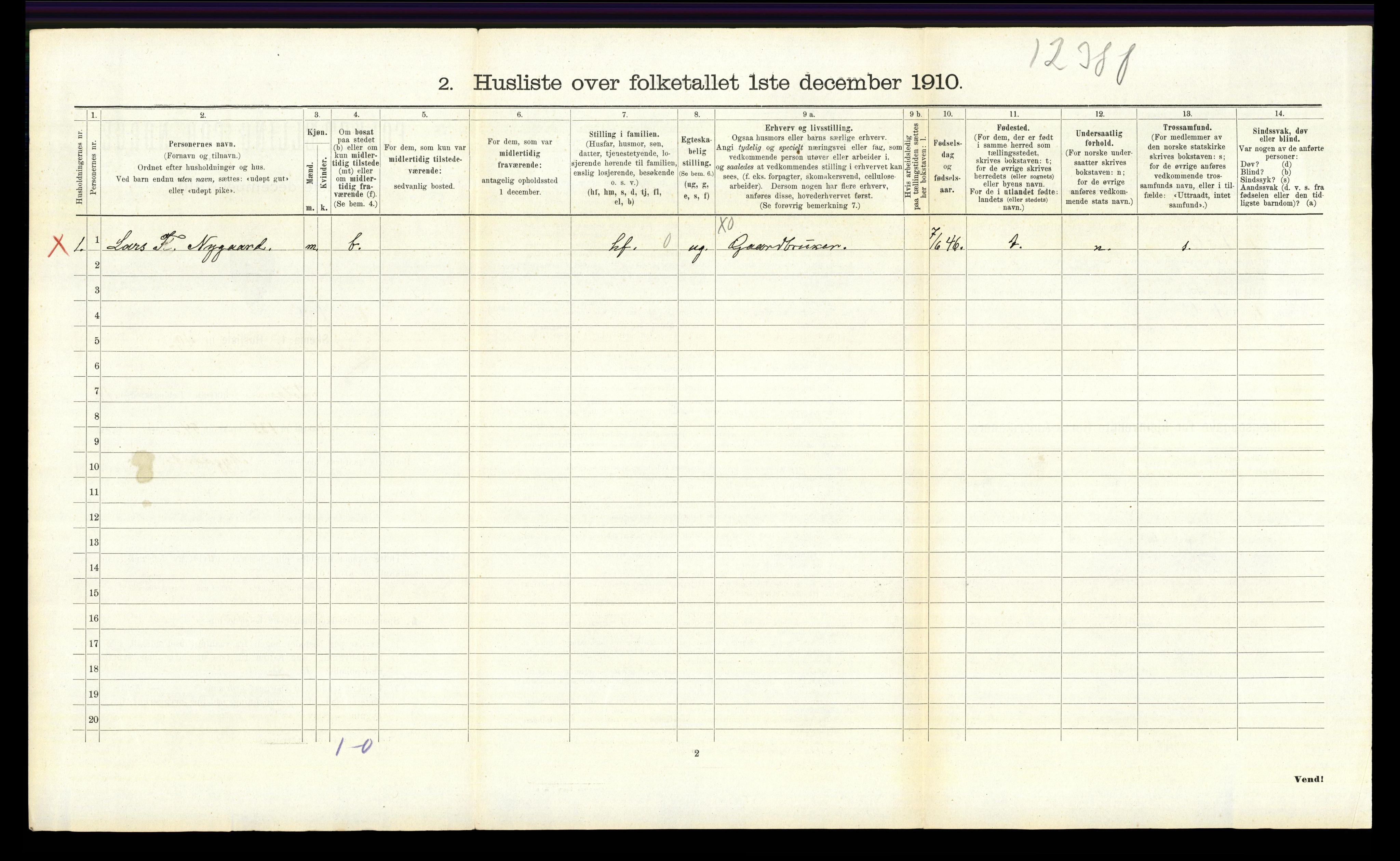 RA, 1910 census for Tolga, 1910, p. 1077