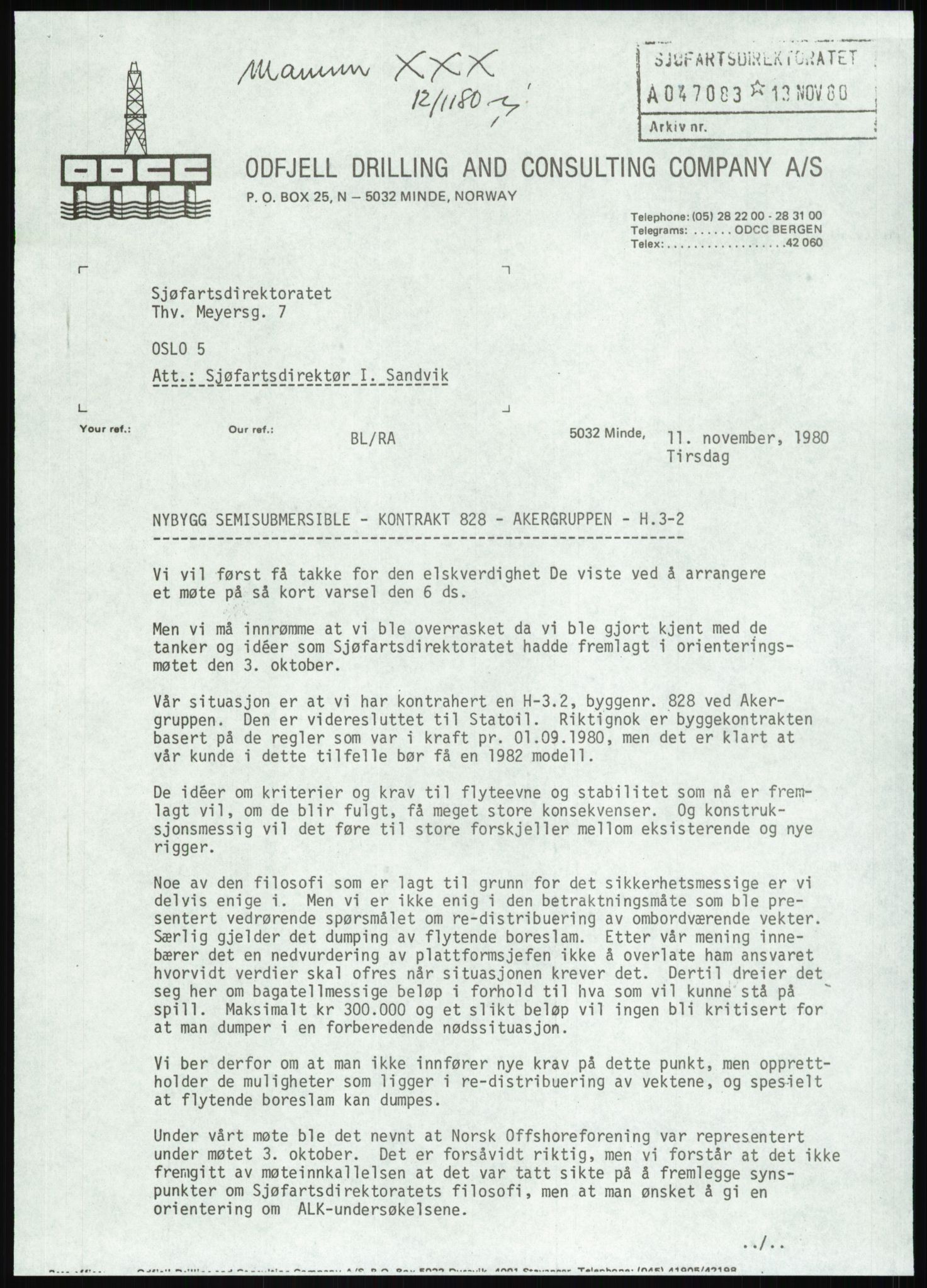 Justisdepartementet, Granskningskommisjonen ved Alexander Kielland-ulykken 27.3.1980, AV/RA-S-1165/D/L0013: H Sjøfartsdirektoratet og Skipskontrollen (H25-H43, H45, H47-H48, H50, H52)/I Det norske Veritas (I34, I41, I47), 1980-1981, p. 656