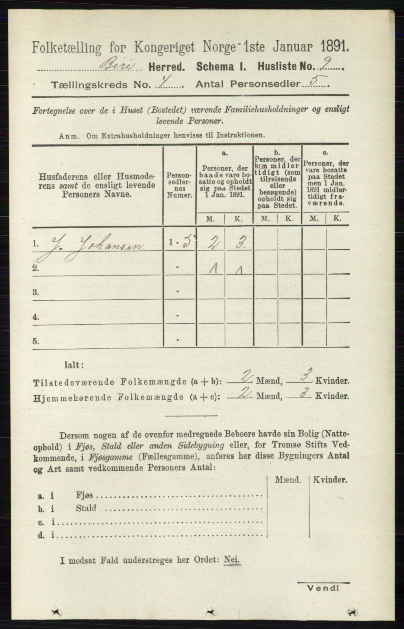 RA, 1891 census for 0525 Biri, 1891, p. 1336