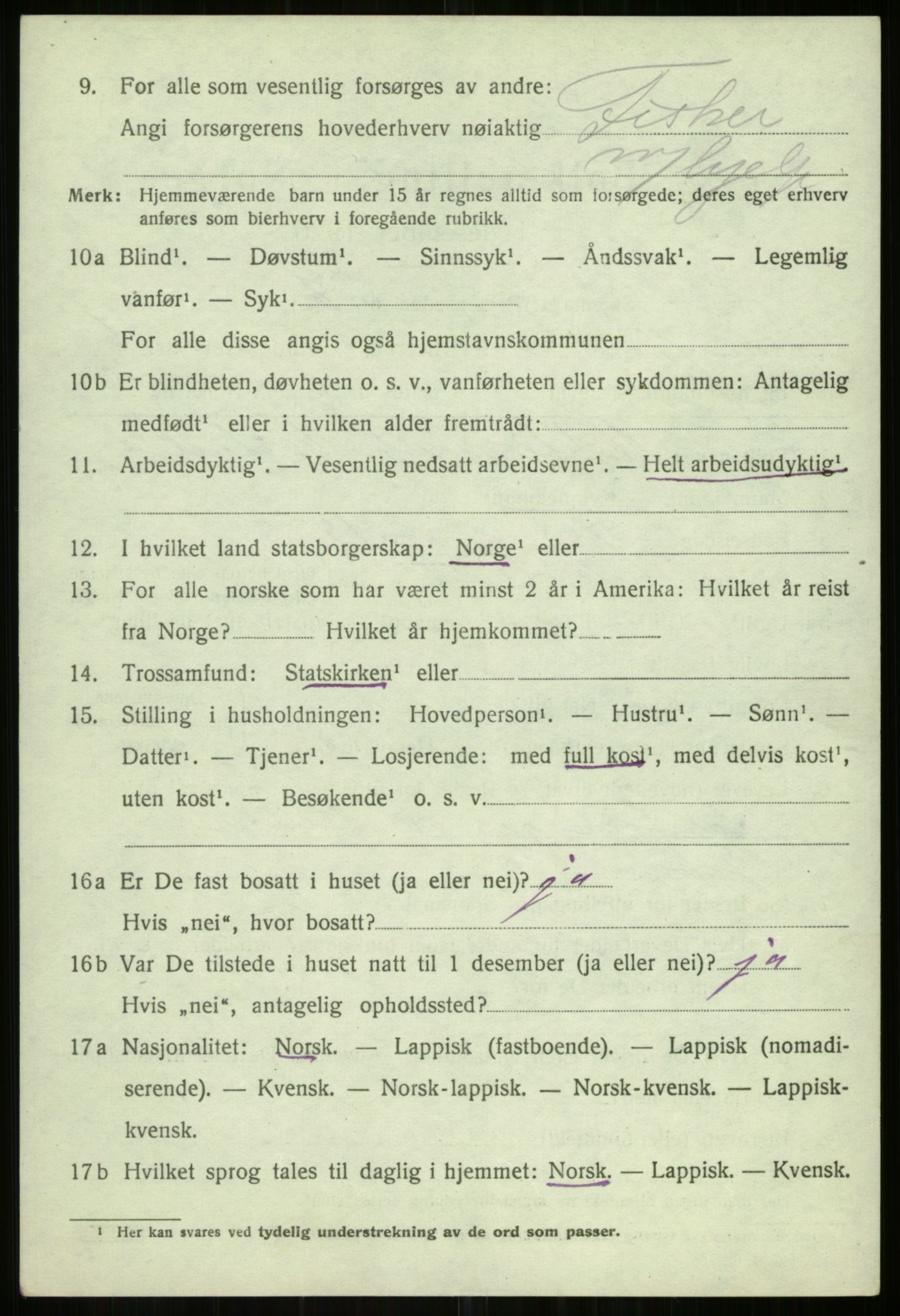 SATØ, 1920 census for Helgøy, 1920, p. 1482