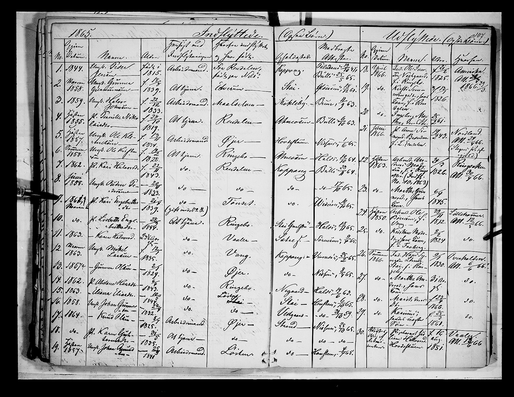 Åmot prestekontor, Hedmark, SAH/PREST-056/H/Ha/Haa/L0007: Parish register (official) no. 7, 1860-1870, p. 107