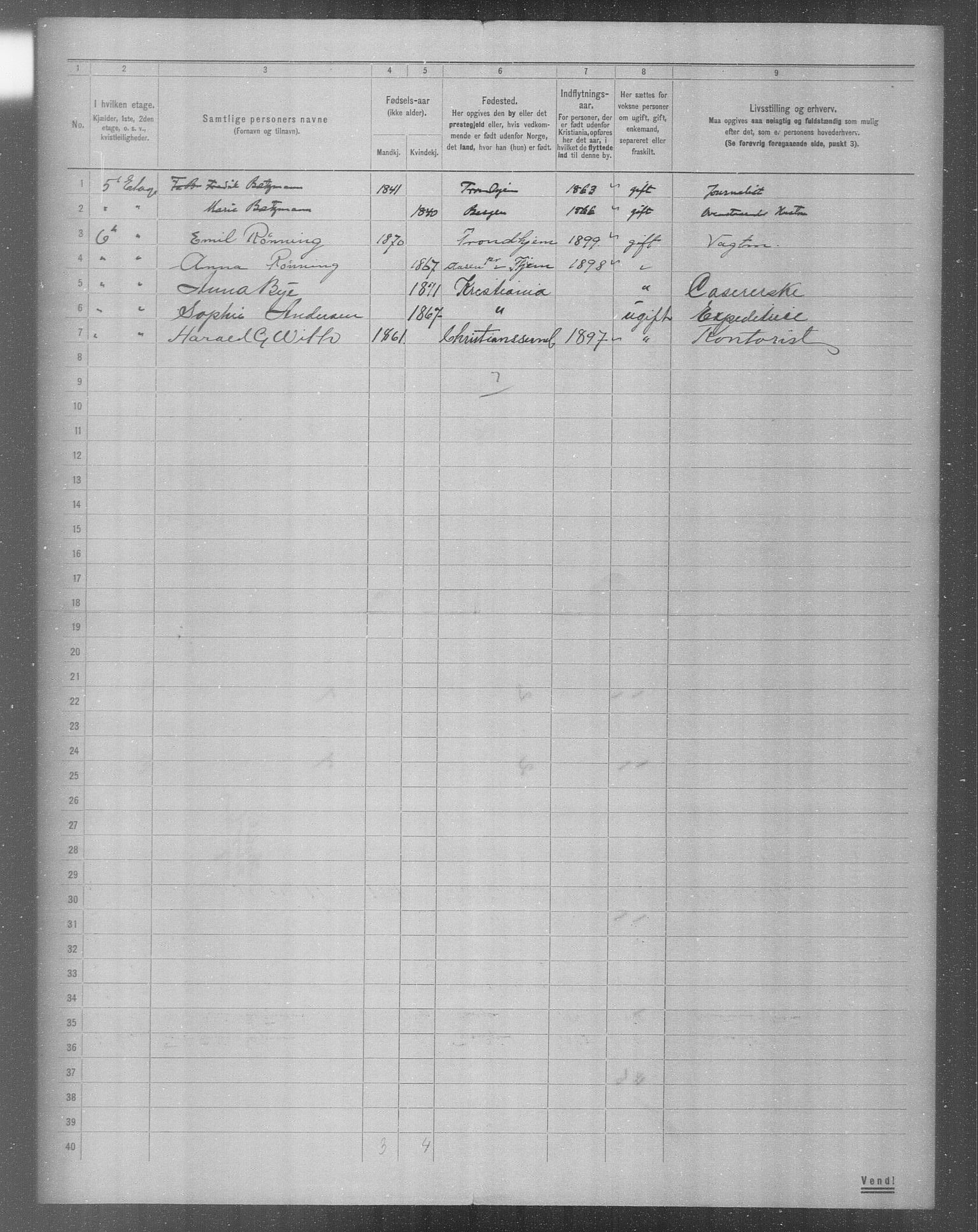 OBA, Municipal Census 1904 for Kristiania, 1904, p. 9455