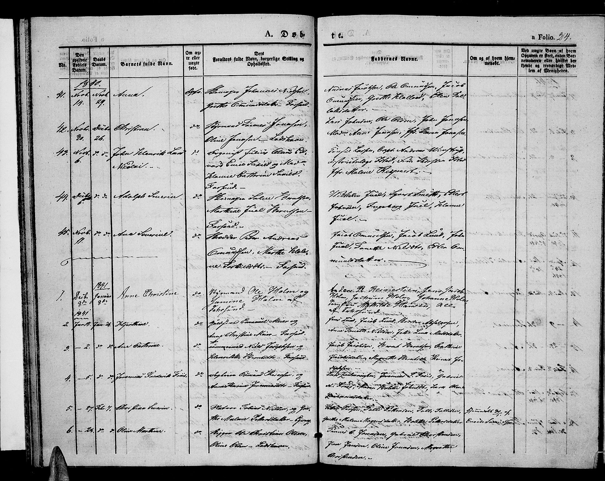 Farsund sokneprestkontor, SAK/1111-0009/F/Fa/L0003: Parish register (official) no. A 3, 1836-1846, p. 24
