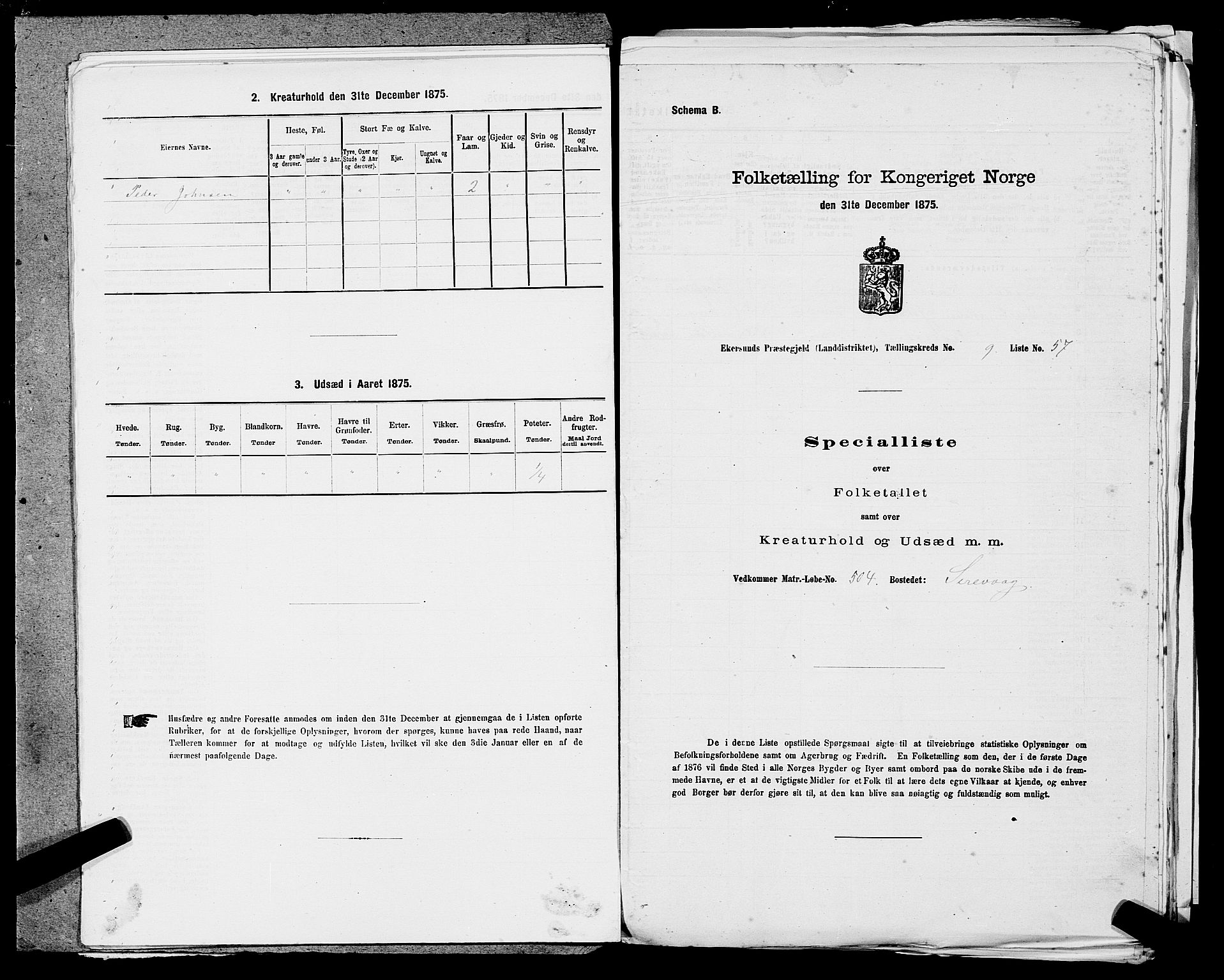 SAST, 1875 census for 1116L Eigersund/Eigersund og Ogna, 1875, p. 980