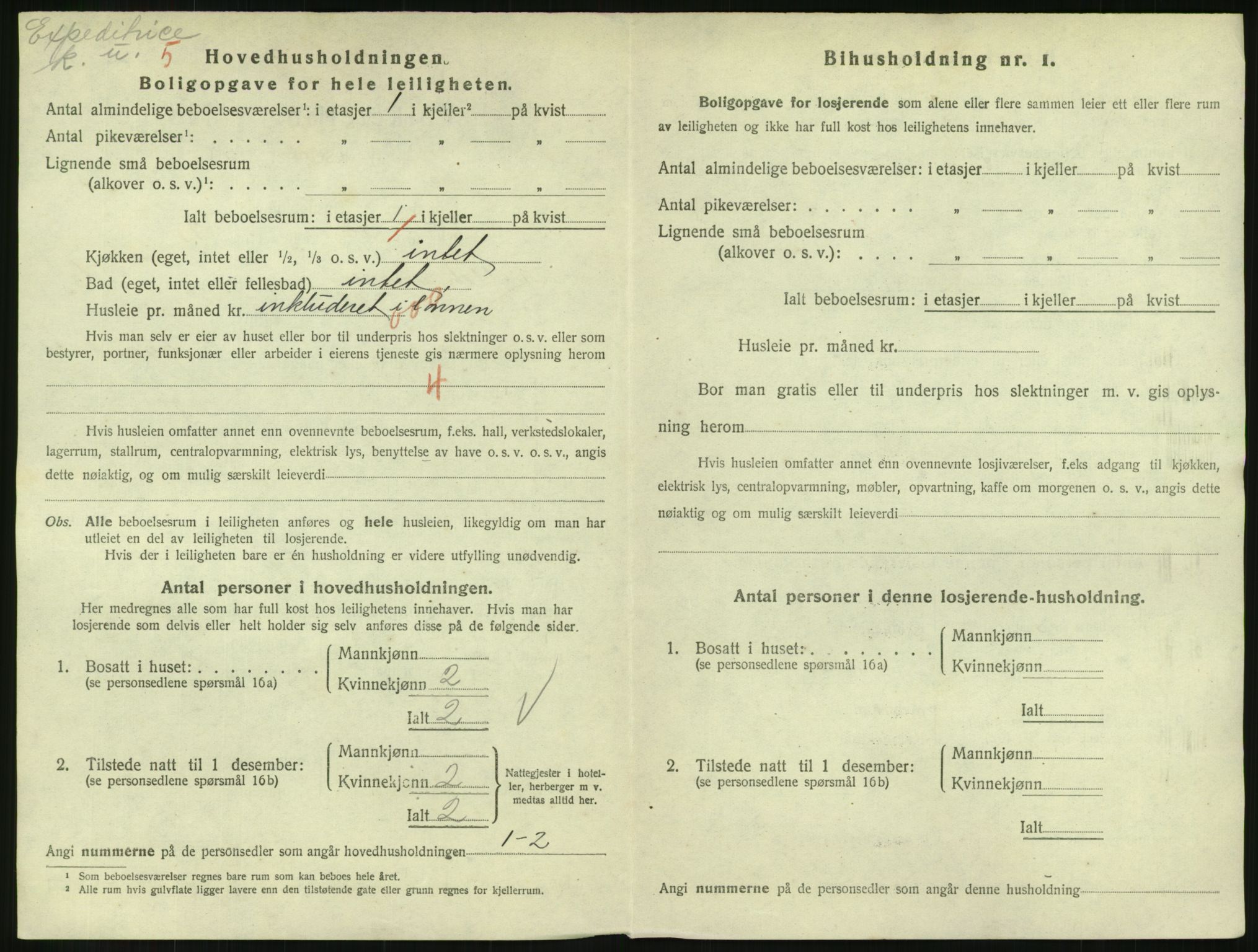 SAH, 1920 census for Lillehammer, 1920, p. 2323
