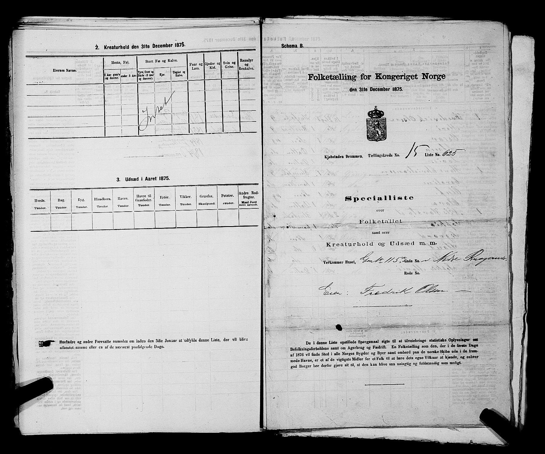 SAKO, 1875 census for 0602 Drammen, 1875, p. 1749