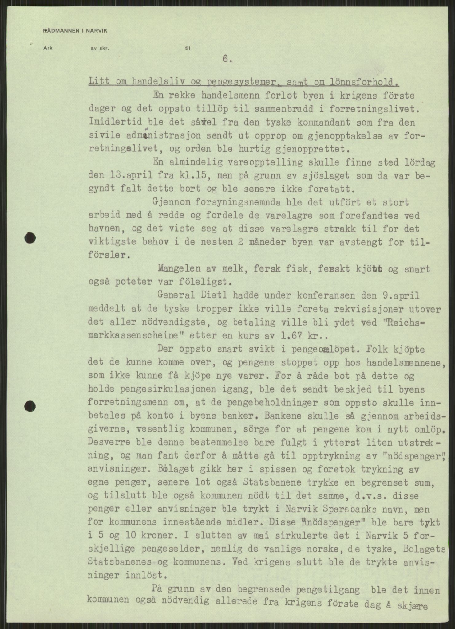 Forsvaret, Forsvarets krigshistoriske avdeling, AV/RA-RAFA-2017/Y/Ya/L0017: II-C-11-31 - Fylkesmenn.  Rapporter om krigsbegivenhetene 1940., 1940, p. 211