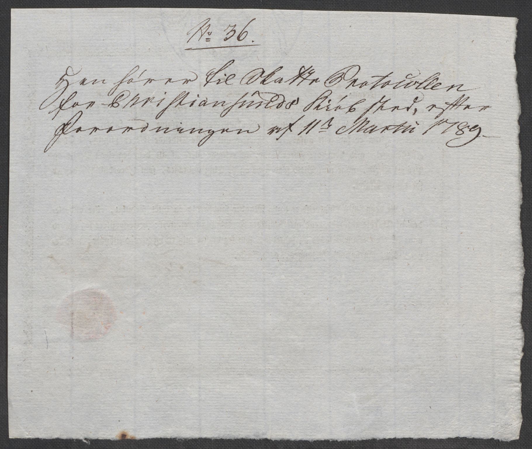 Rentekammeret inntil 1814, Reviderte regnskaper, Mindre regnskaper, AV/RA-EA-4068/Rf/Rfe/L0008: Kristiansand. Kristiansund. Fredrikshald (Halden), 1789, p. 261