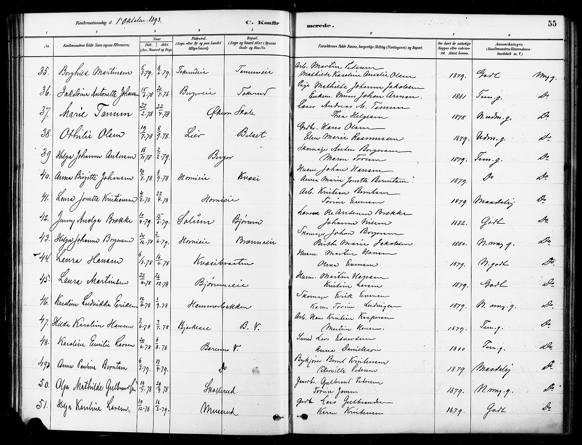 Asker prestekontor Kirkebøker, AV/SAO-A-10256a/F/Fb/L0002: Parish register (official) no. II 2, 1879-1921, p. 55