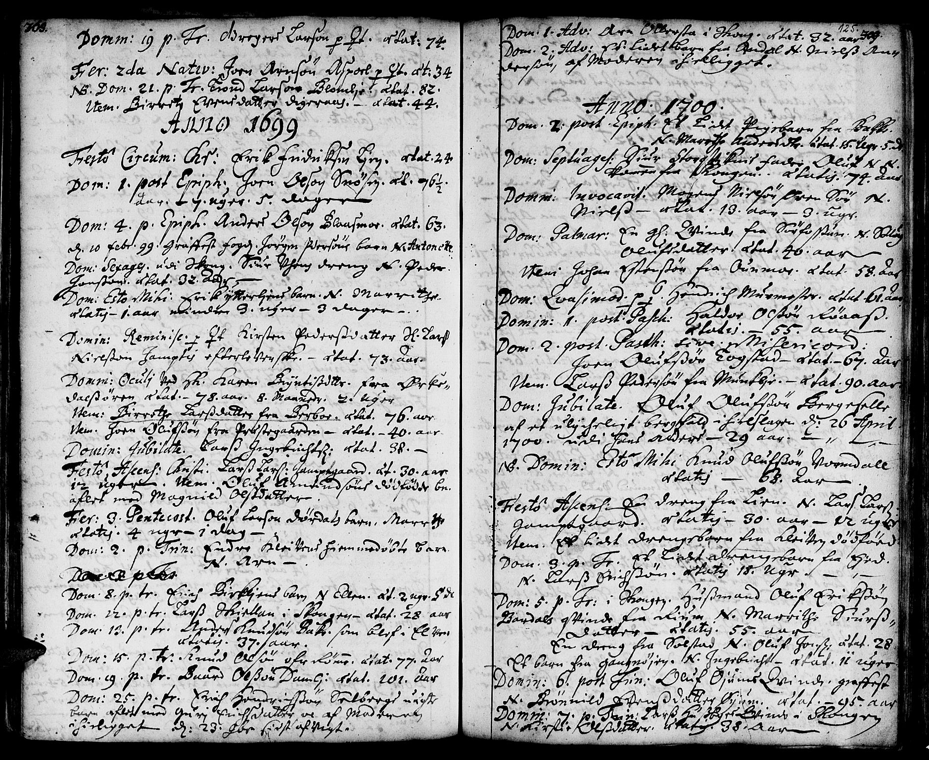 Ministerialprotokoller, klokkerbøker og fødselsregistre - Sør-Trøndelag, SAT/A-1456/668/L0801: Parish register (official) no. 668A01, 1695-1716, p. 124-125