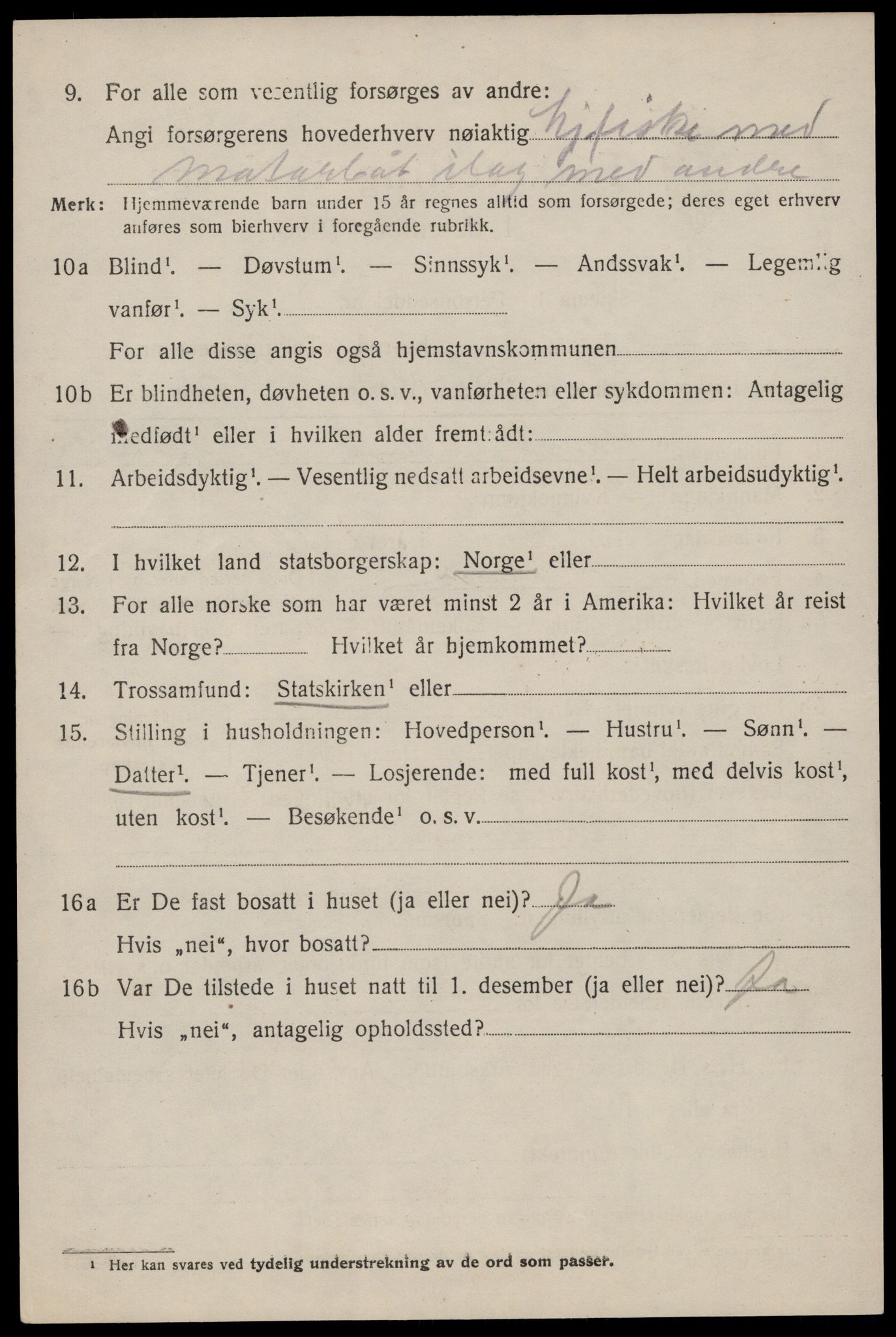 SAST, 1920 census for Håland, 1920, p. 5692