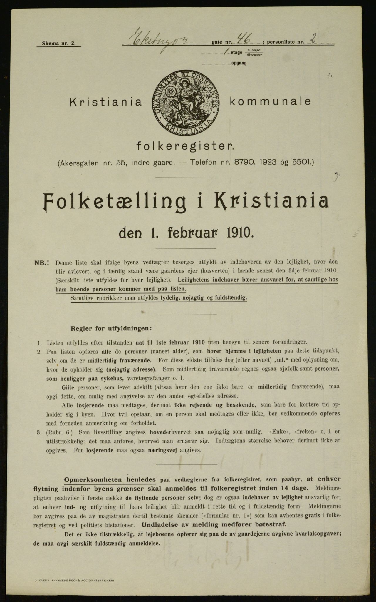 OBA, Municipal Census 1910 for Kristiania, 1910, p. 18682