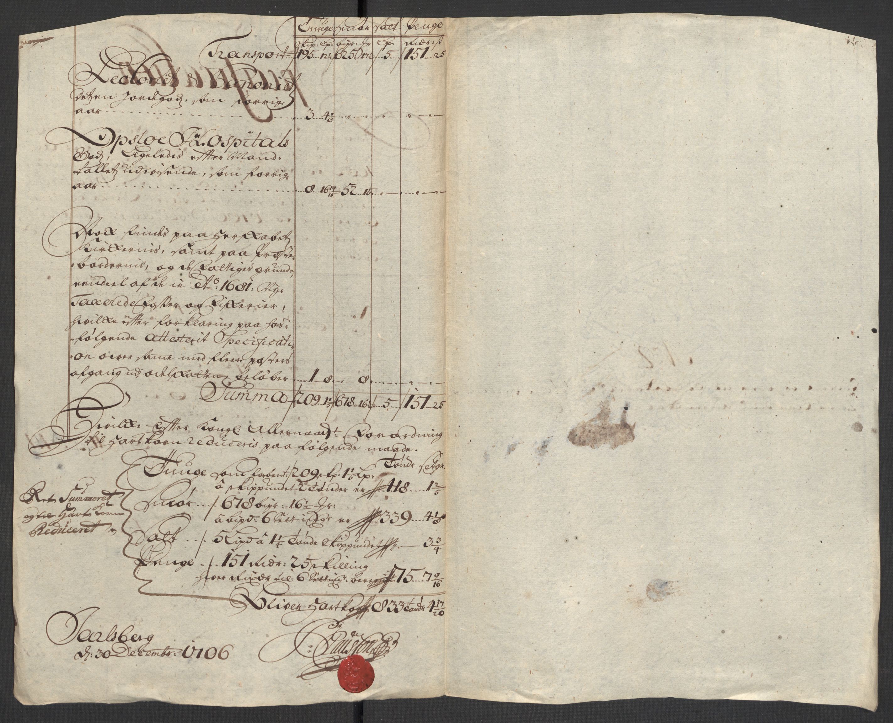 Rentekammeret inntil 1814, Reviderte regnskaper, Fogderegnskap, RA/EA-4092/R32/L1872: Fogderegnskap Jarlsberg grevskap, 1706-1707, p. 127