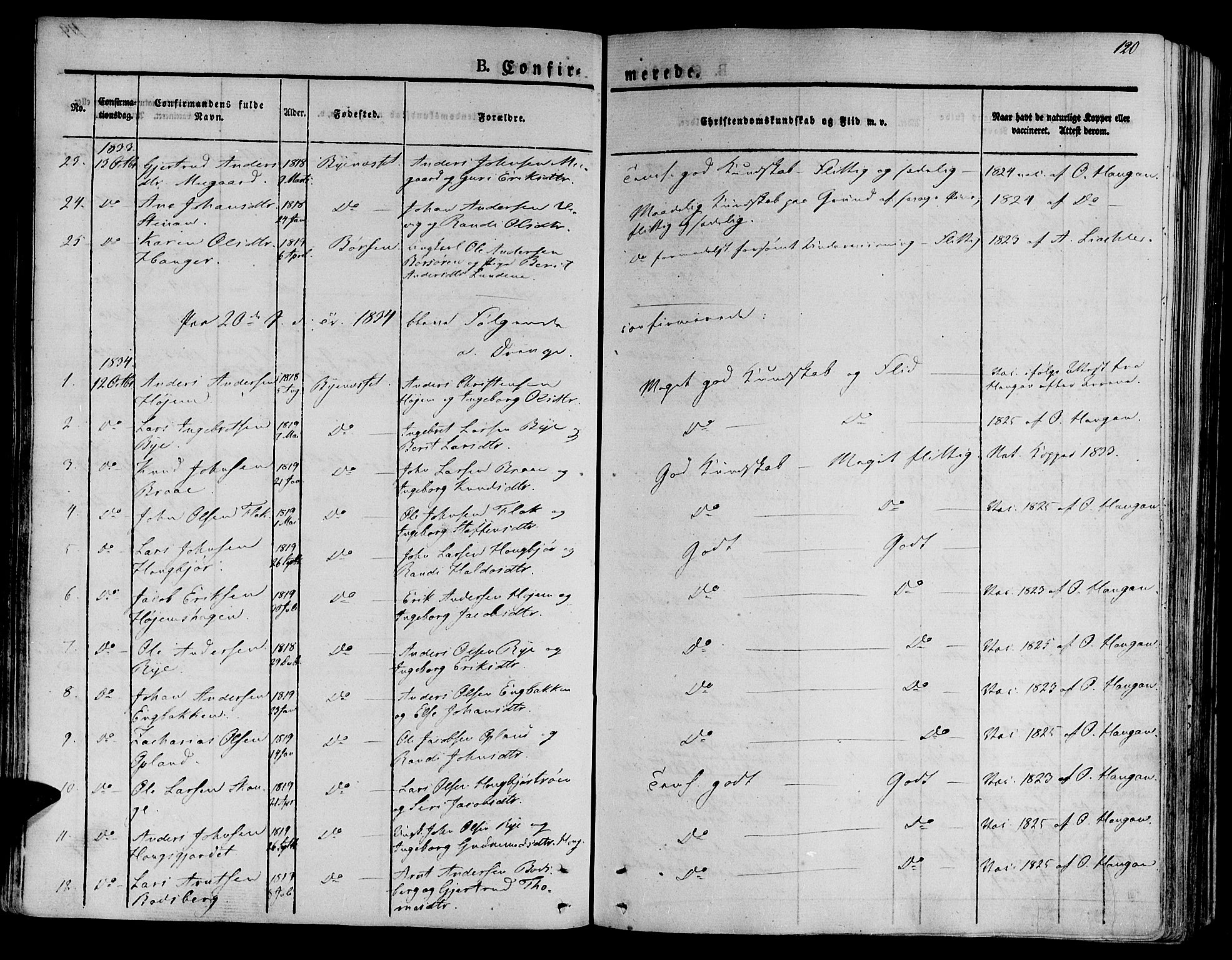 Ministerialprotokoller, klokkerbøker og fødselsregistre - Sør-Trøndelag, SAT/A-1456/612/L0374: Parish register (official) no. 612A07 /1, 1829-1845, p. 120