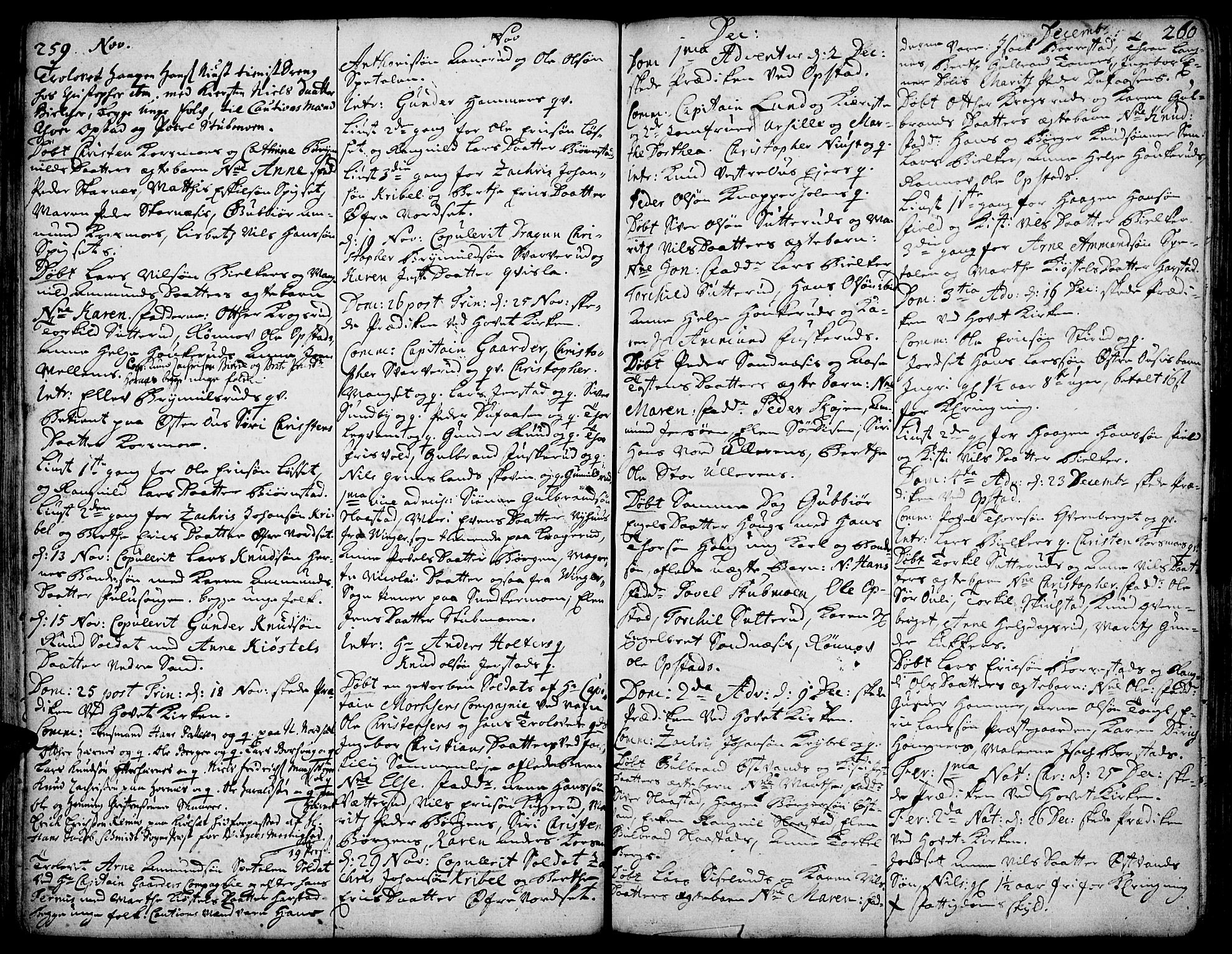 Strøm-Odalen prestekontor, AV/SAH-PREST-028/H/Ha/Haa/L0002: Parish register (official) no. 2, 1716-1740, p. 259-260