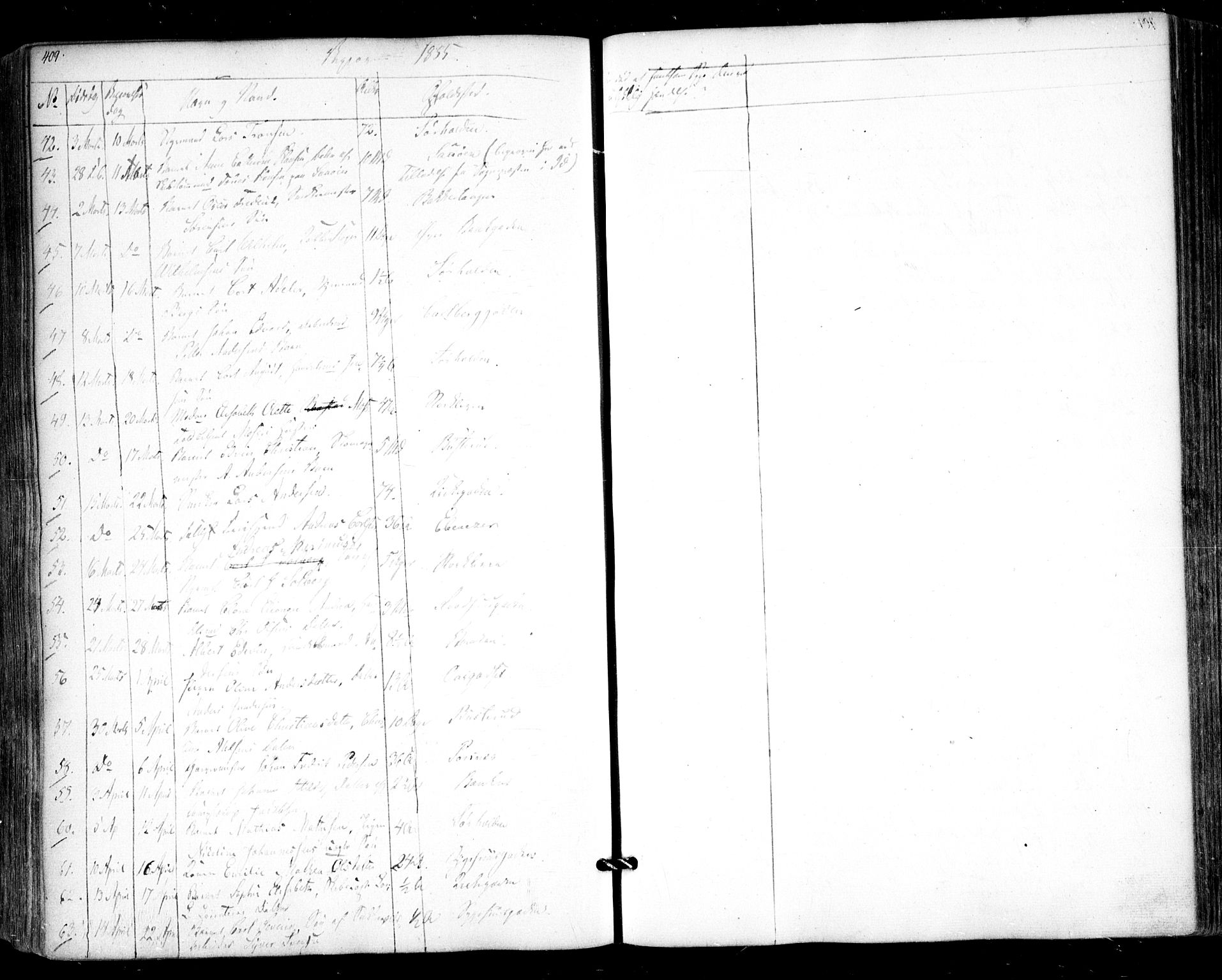 Halden prestekontor Kirkebøker, AV/SAO-A-10909/F/Fa/L0006: Parish register (official) no. I 6, 1845-1856, p. 409