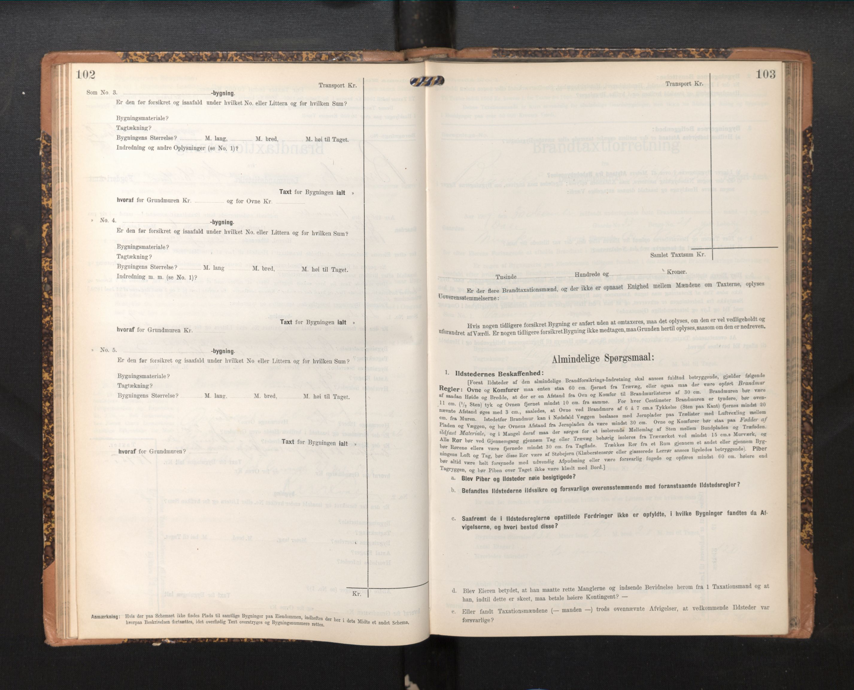 Lensmannen i Bruvik, AV/SAB-A-31301/0012/L0007: Branntakstprotokoll, skjematakst, 1906-1918, p. 102-103