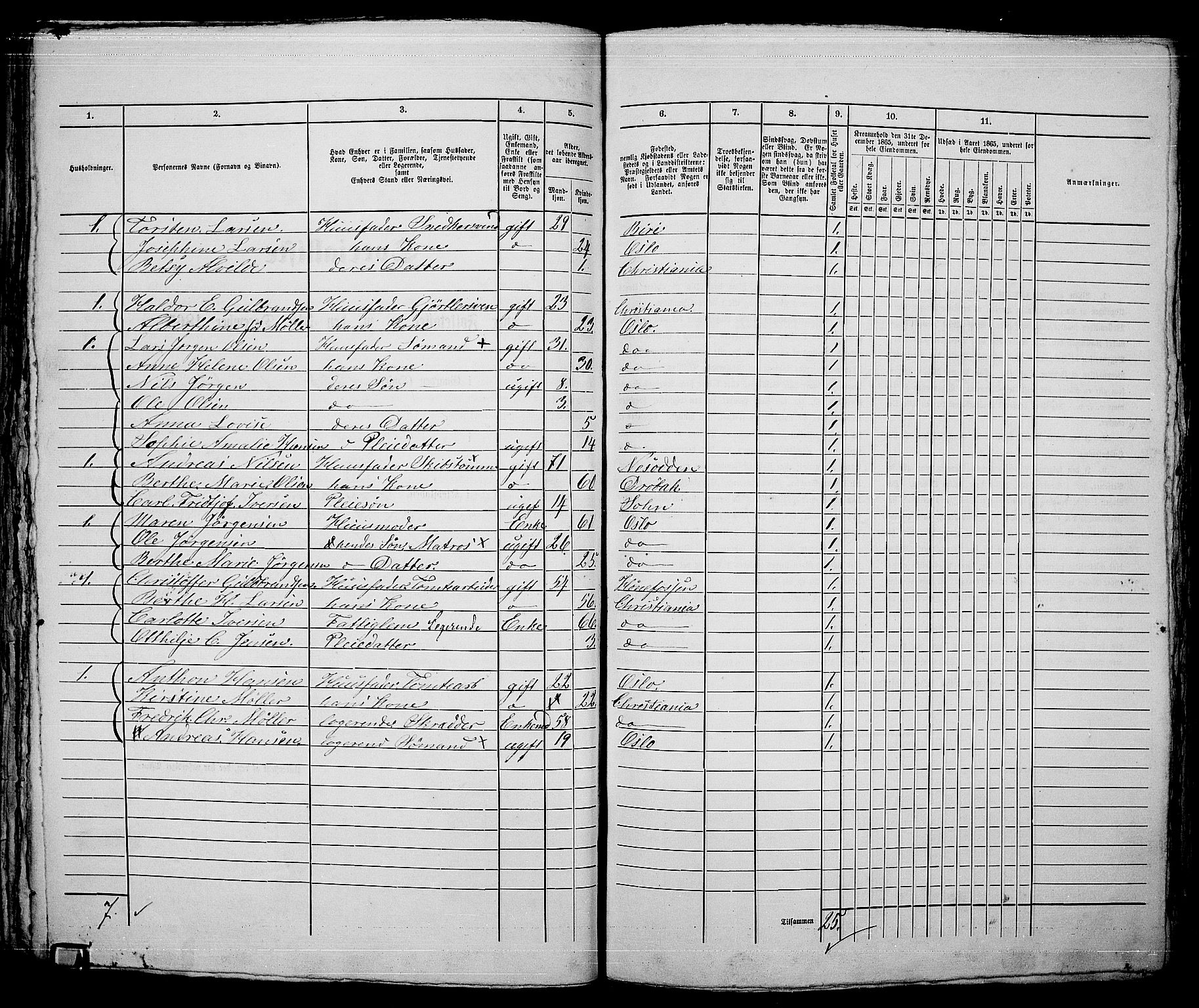 RA, 1865 census for Kristiania, 1865, p. 4208