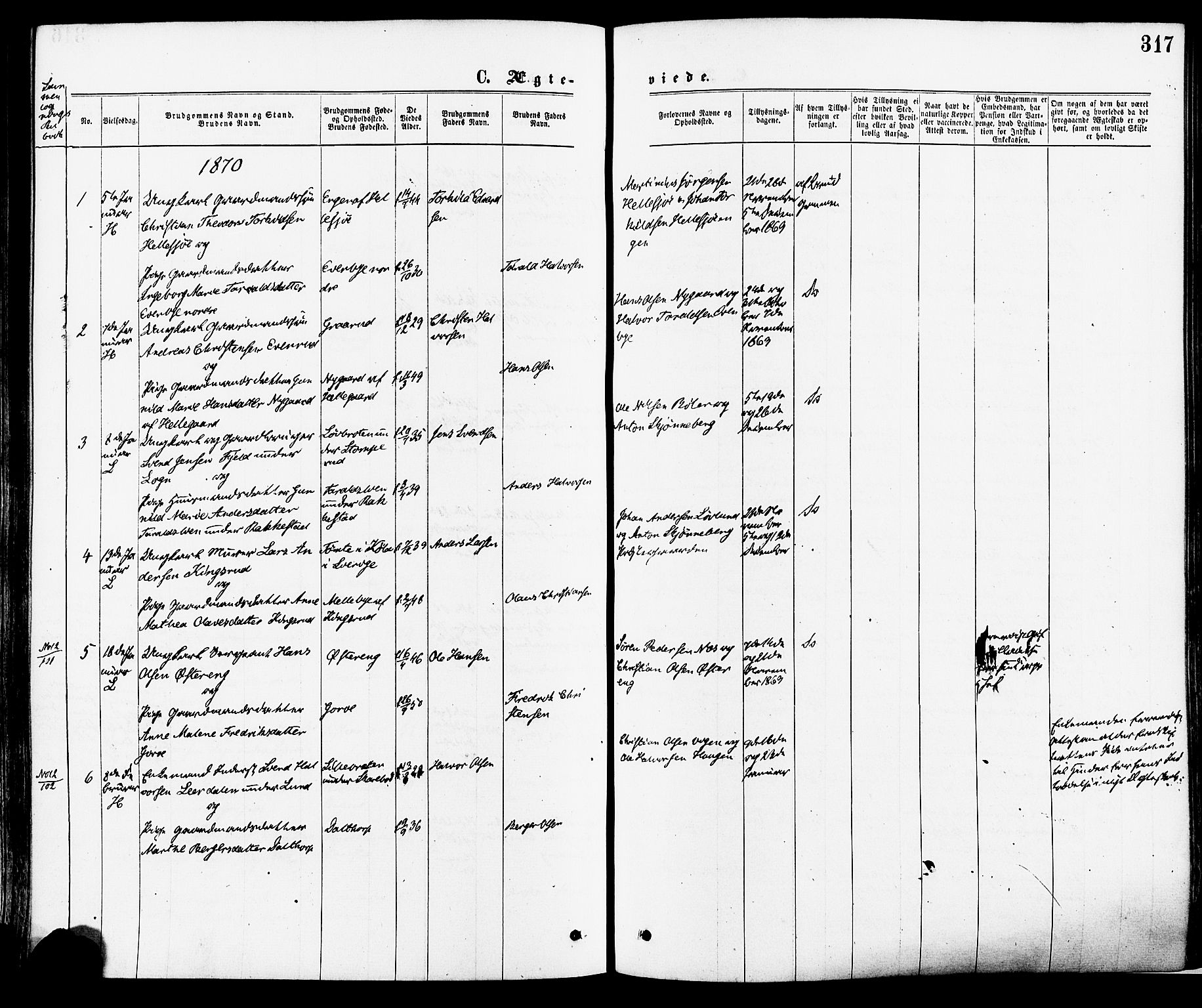 Høland prestekontor Kirkebøker, AV/SAO-A-10346a/F/Fa/L0012.a: Parish register (official) no. I 12A, 1869-1879, p. 317