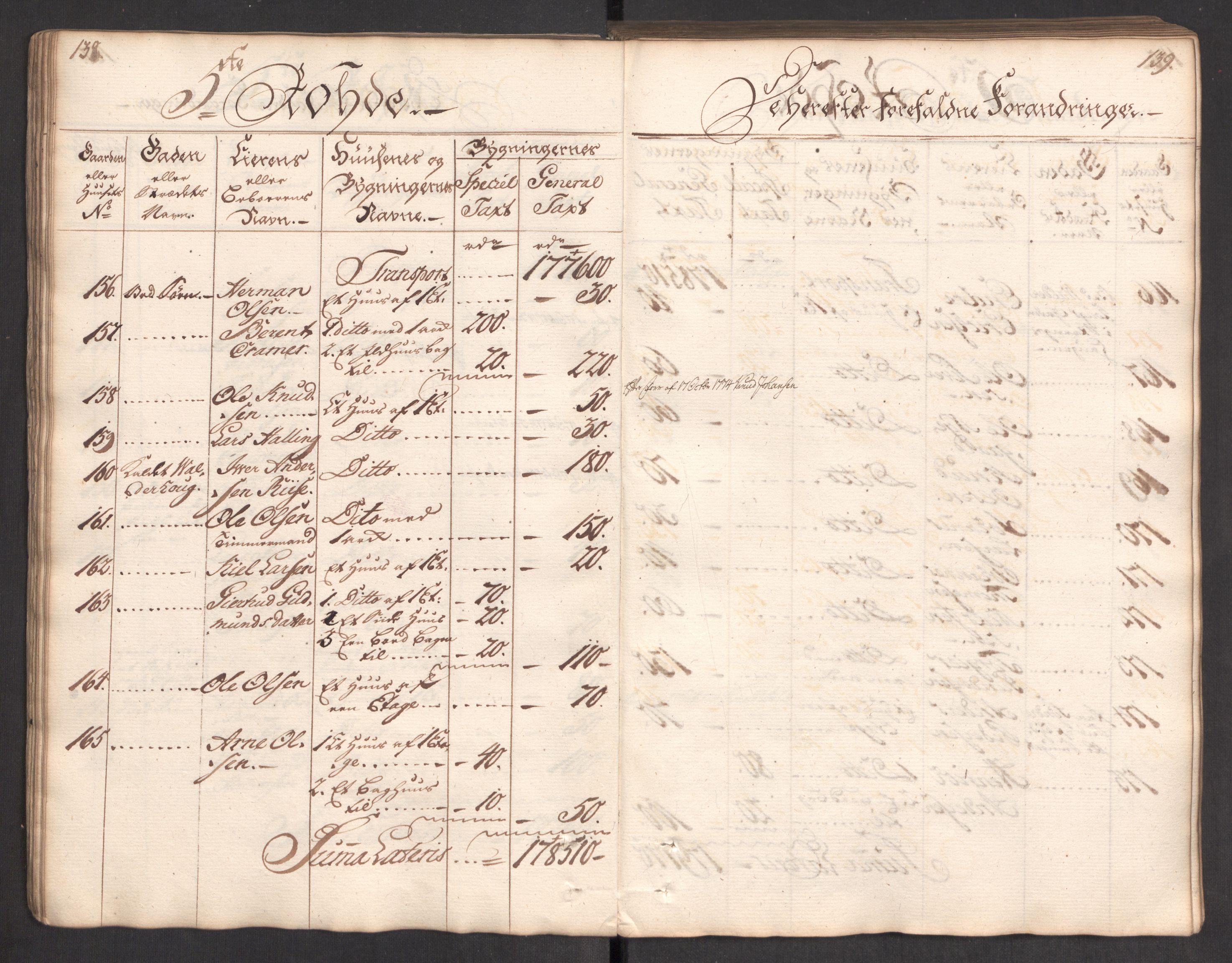 Kommersekollegiet, Brannforsikringskontoret 1767-1814, AV/RA-EA-5458/F/Fa/L0004/0002: Bergen / Branntakstprotokoll, 1767, p. 138-139