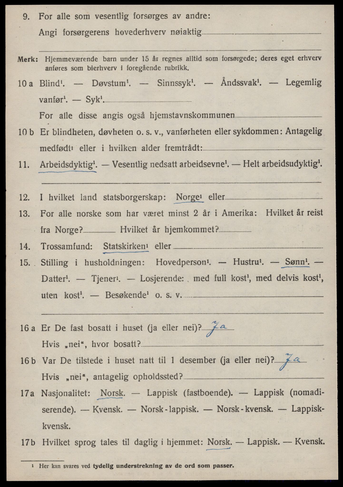 SAT, 1920 census for Orkland, 1920, p. 1669