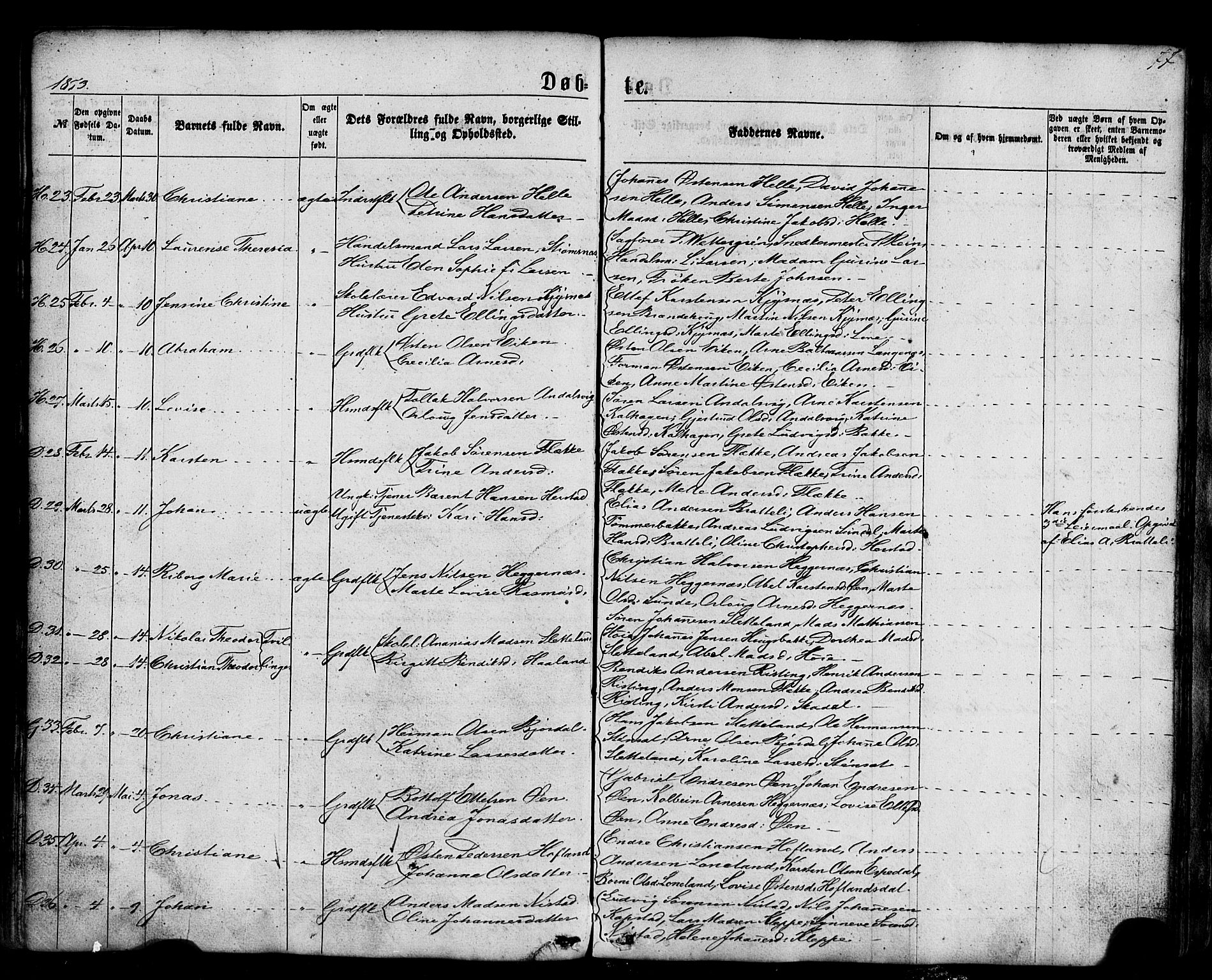 Fjaler sokneprestembete, AV/SAB-A-79801/H/Haa/Haaa/L0007: Parish register (official) no. A 7, 1862-1881, p. 77