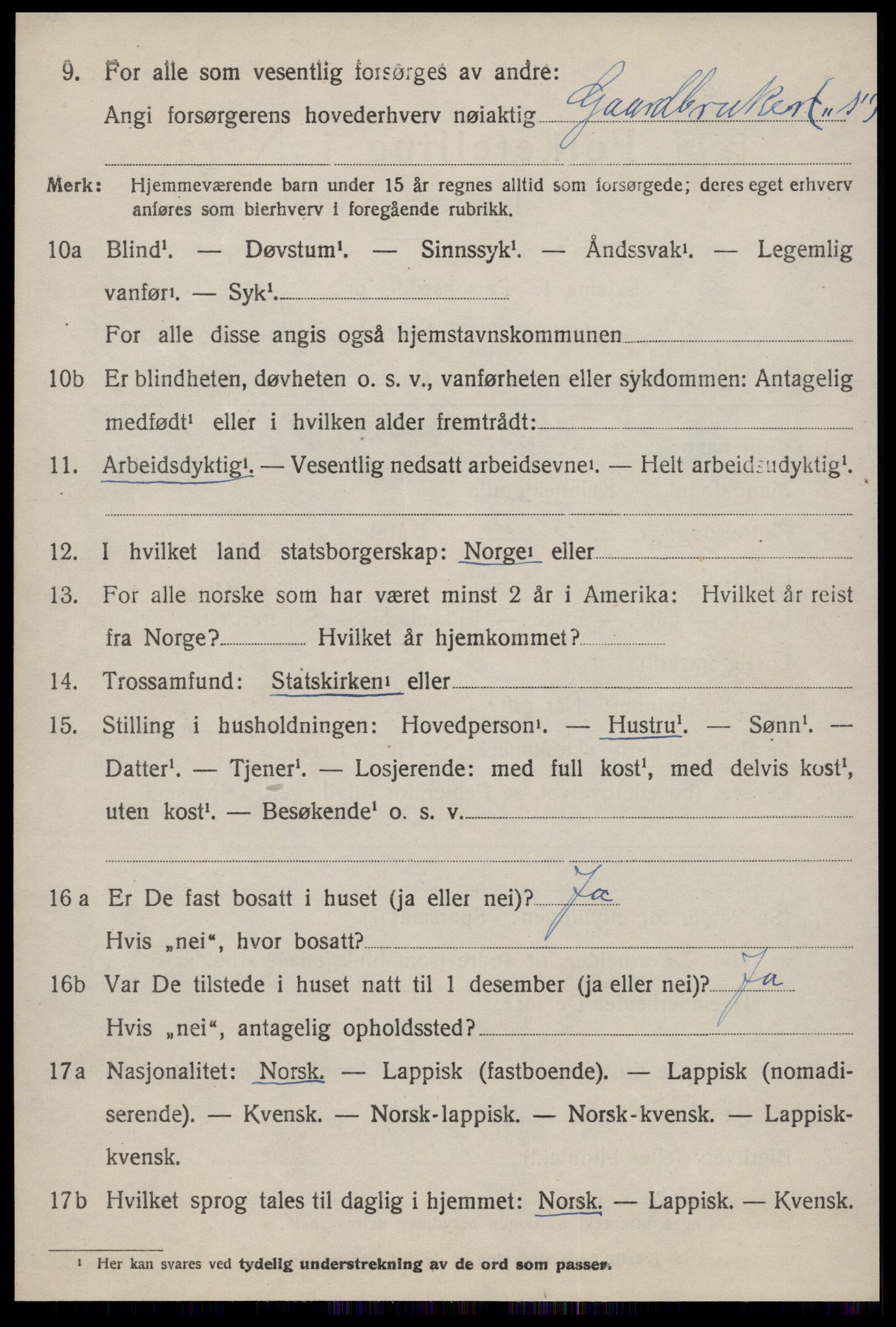 SAT, 1920 census for Soknedal, 1920, p. 4597