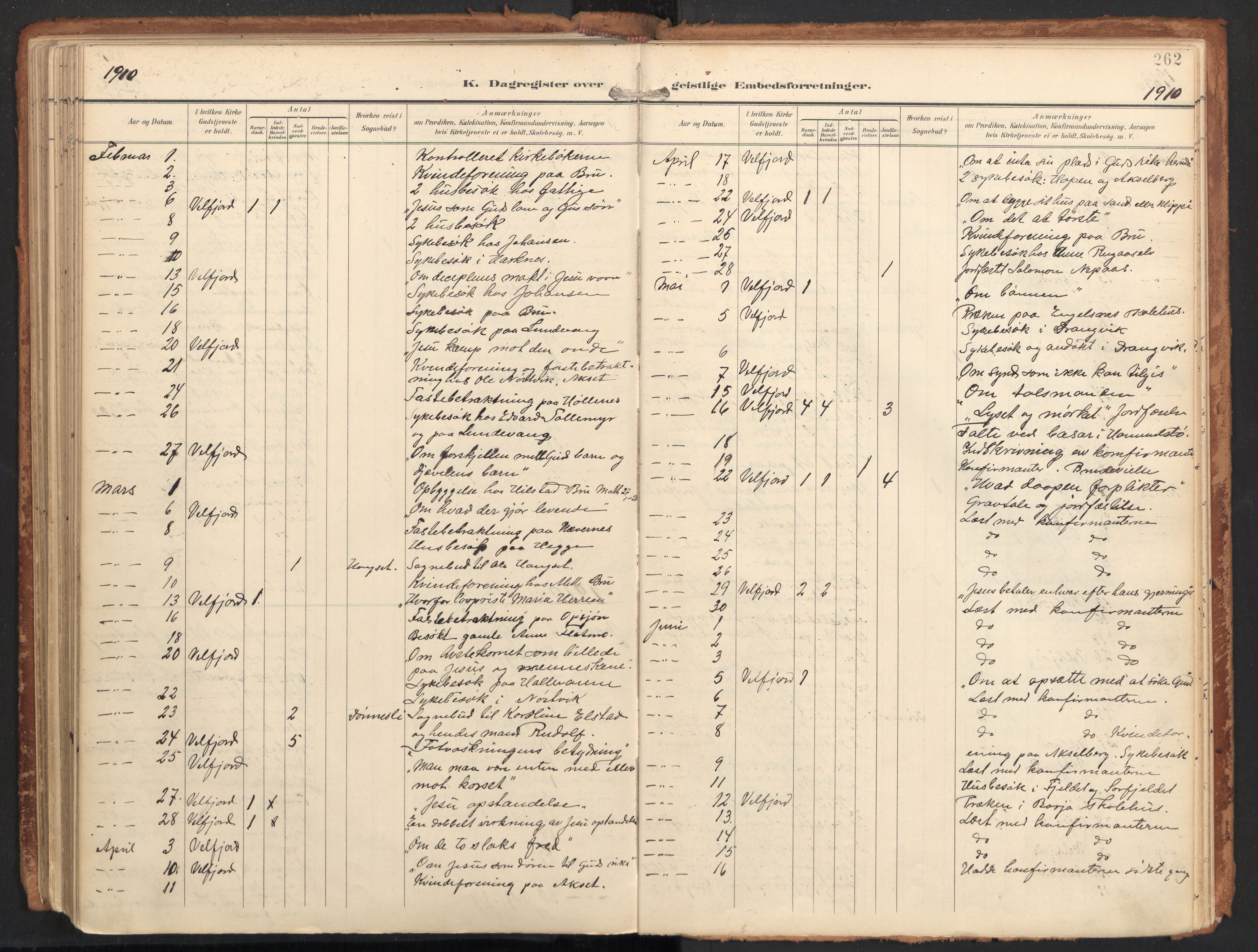 Ministerialprotokoller, klokkerbøker og fødselsregistre - Nordland, SAT/A-1459/814/L0227: Parish register (official) no. 814A08, 1899-1920, p. 262