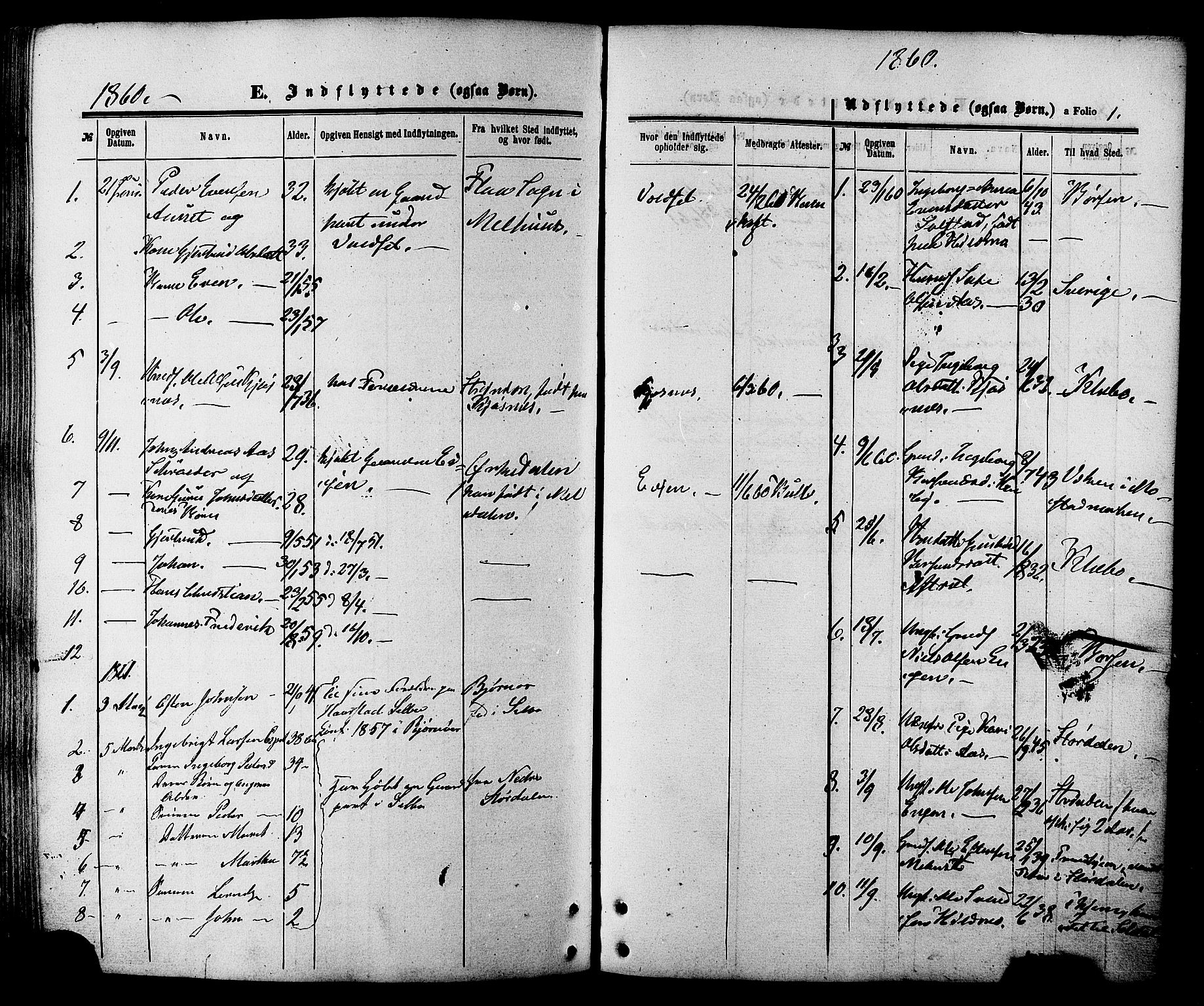 Ministerialprotokoller, klokkerbøker og fødselsregistre - Sør-Trøndelag, SAT/A-1456/695/L1147: Parish register (official) no. 695A07, 1860-1877, p. 1